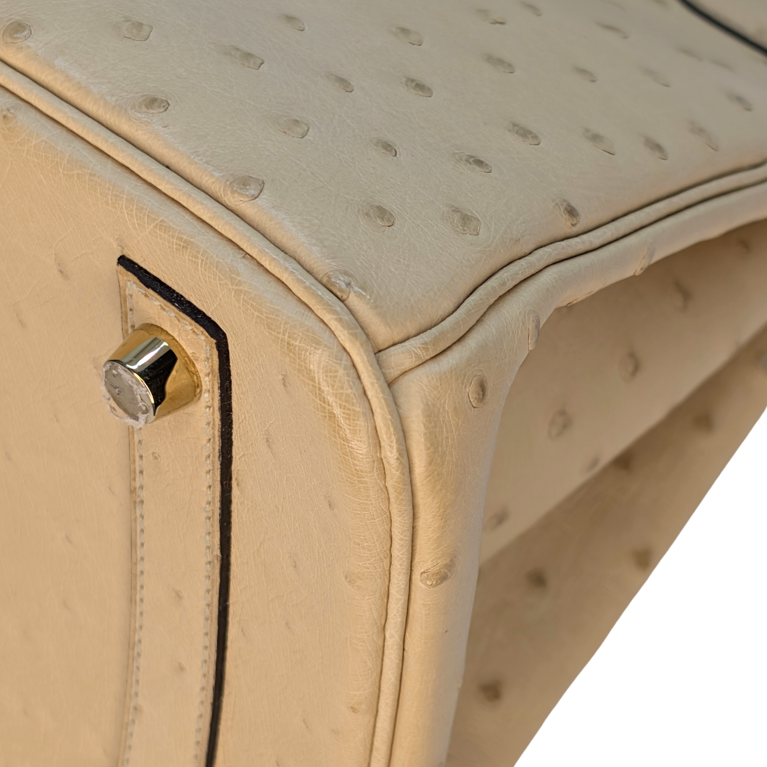 Hermès Birkin 30 Parchemin Ostrich Bag T Stamp GHW