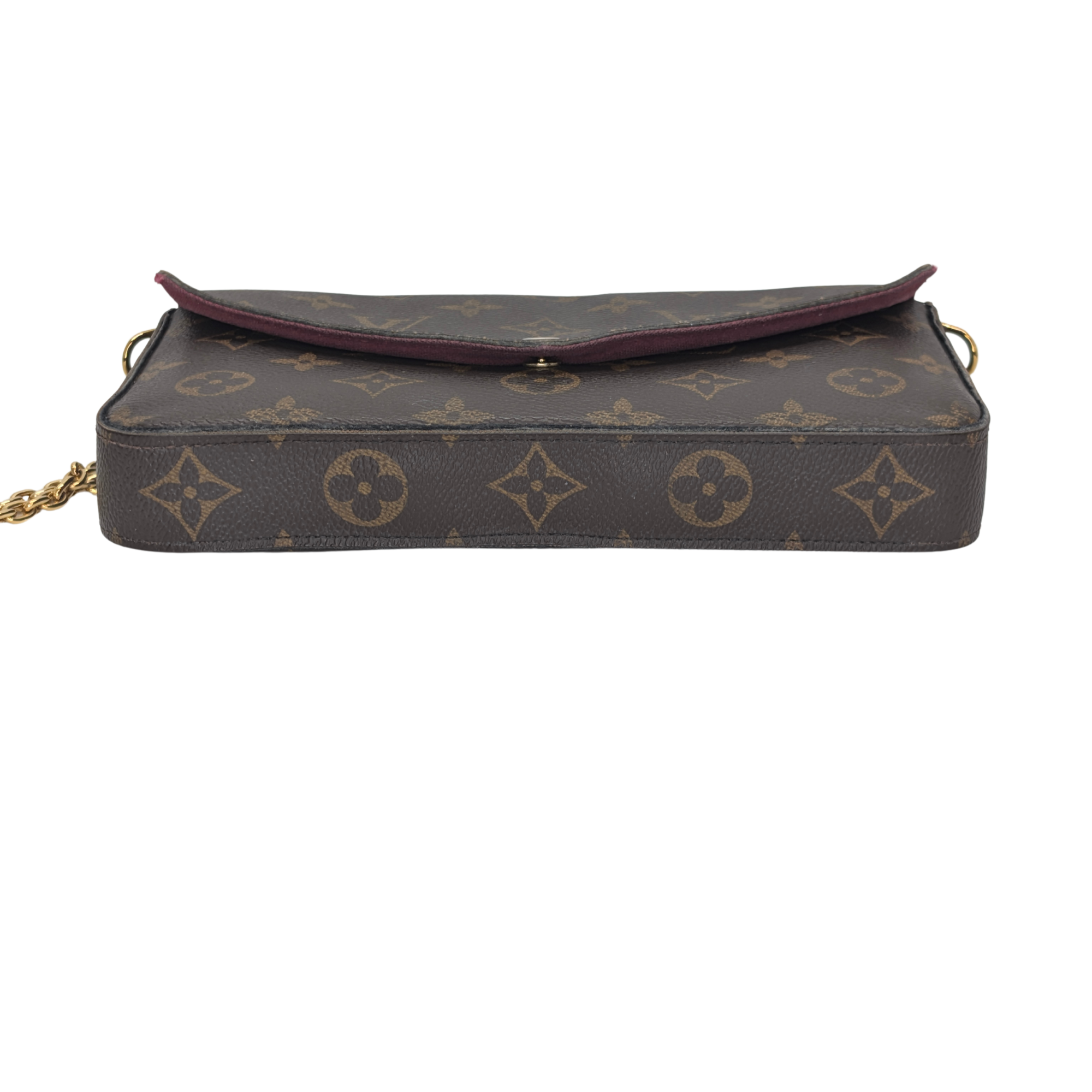 Louis Vuitton Félicie Pochette Clutch Bag Brown