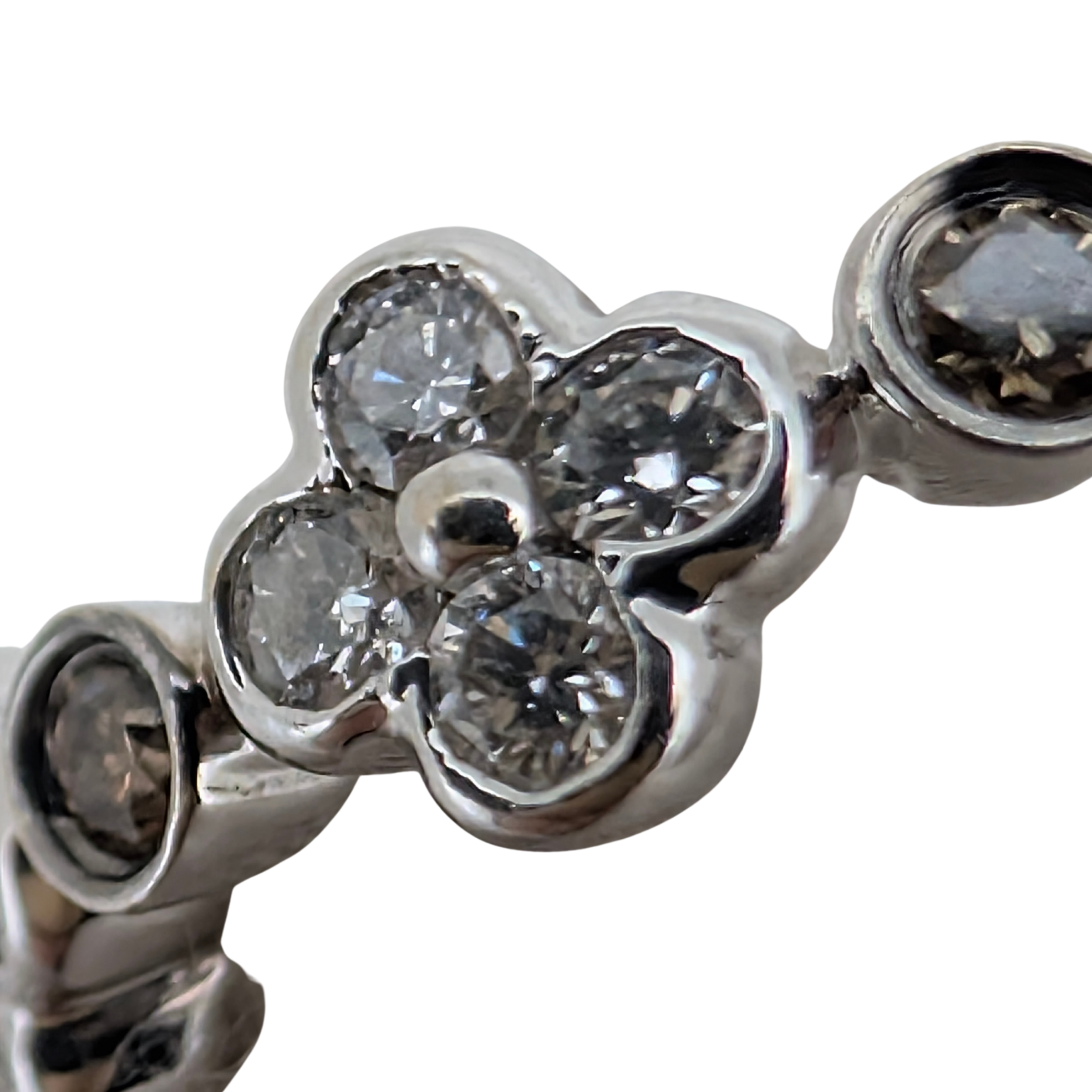 0.75Ct Diamond Quatrefoil & Bezel Set Ring In 18K White Gold