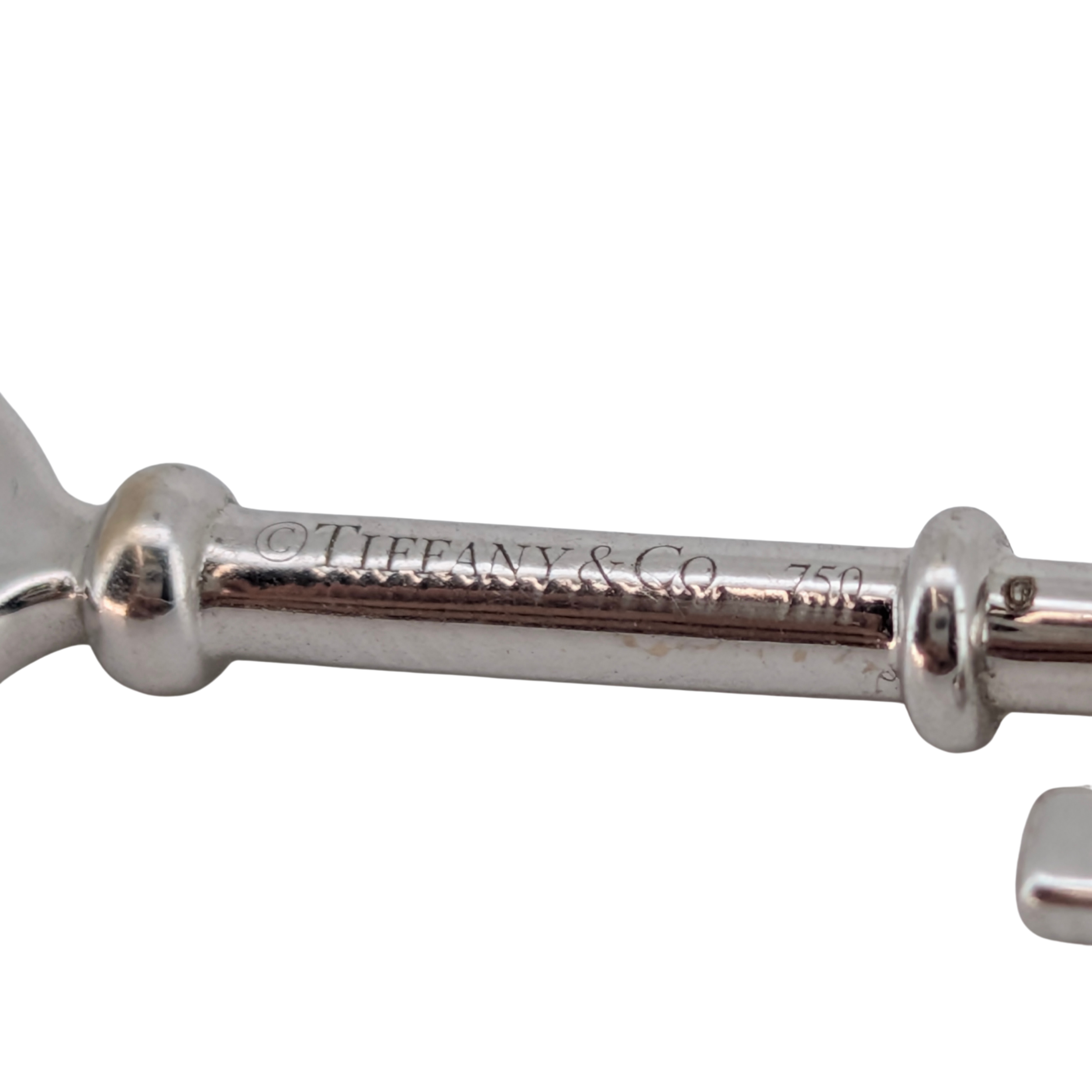 Tiffany & Co. Tiffany Keys Diamond 18K White Gold Heart Key Pendant