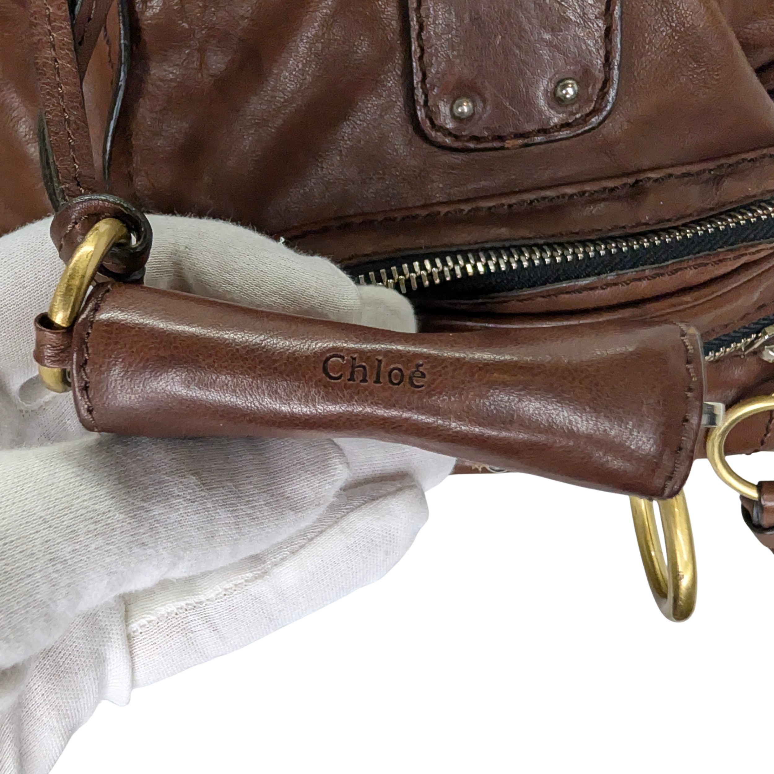 Chloe Betty Leather Handbag Brown