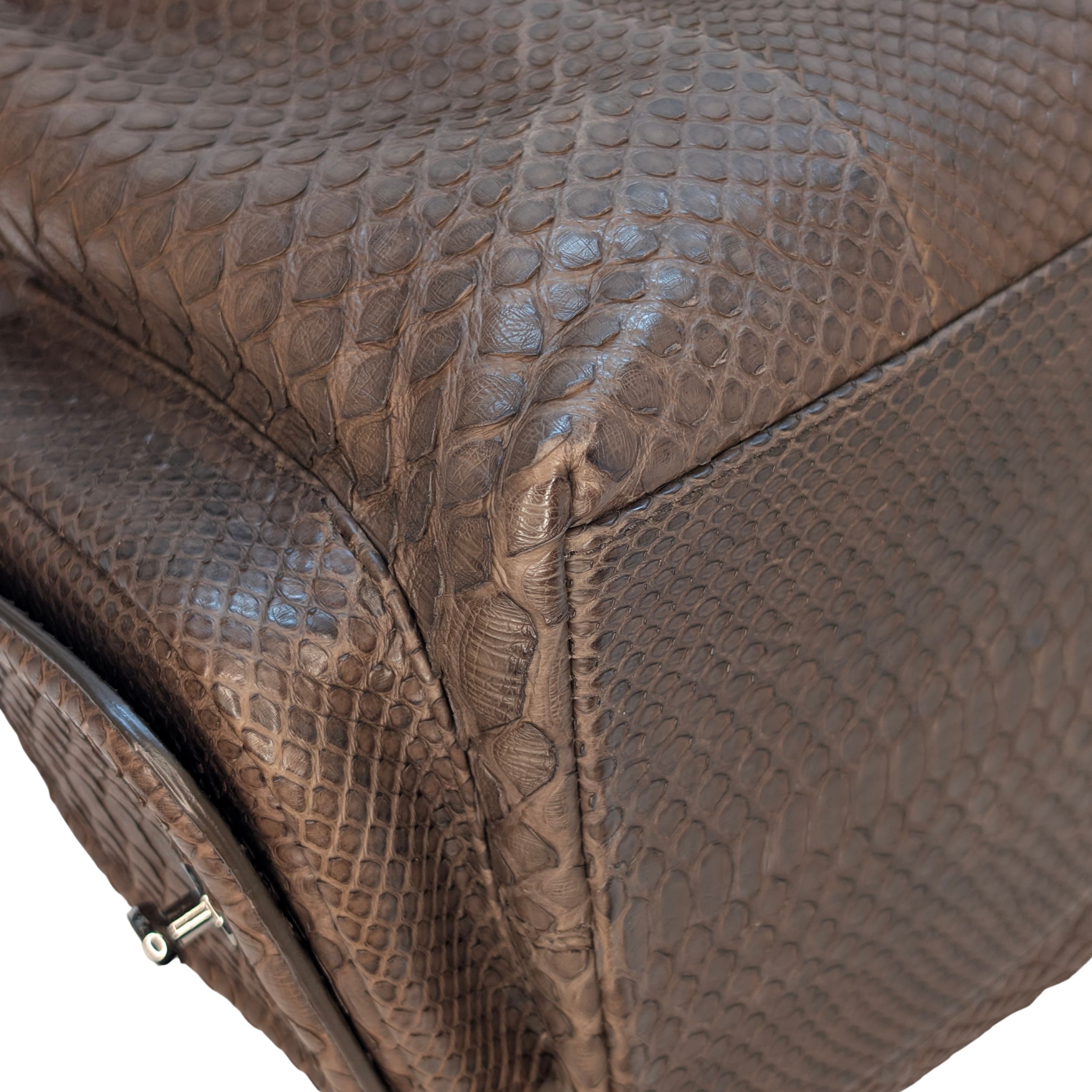 Bvlgari Limited Edition Brown Python Leather Chain Shoulder Bag