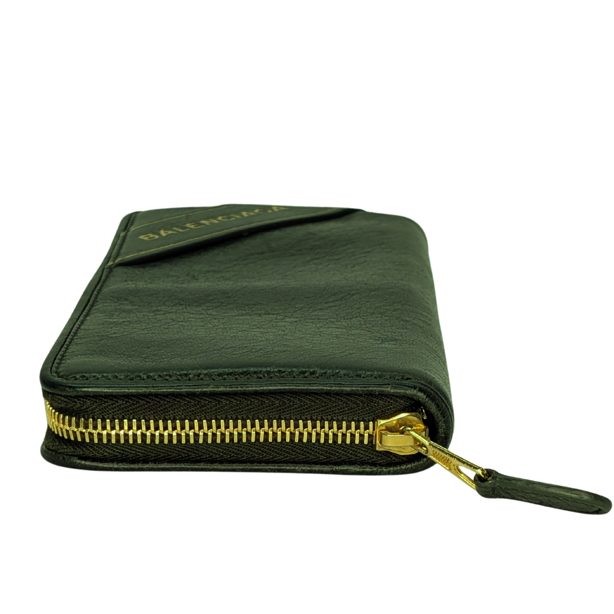 Balenciaga Zip Around Long Wallet Olive Green
