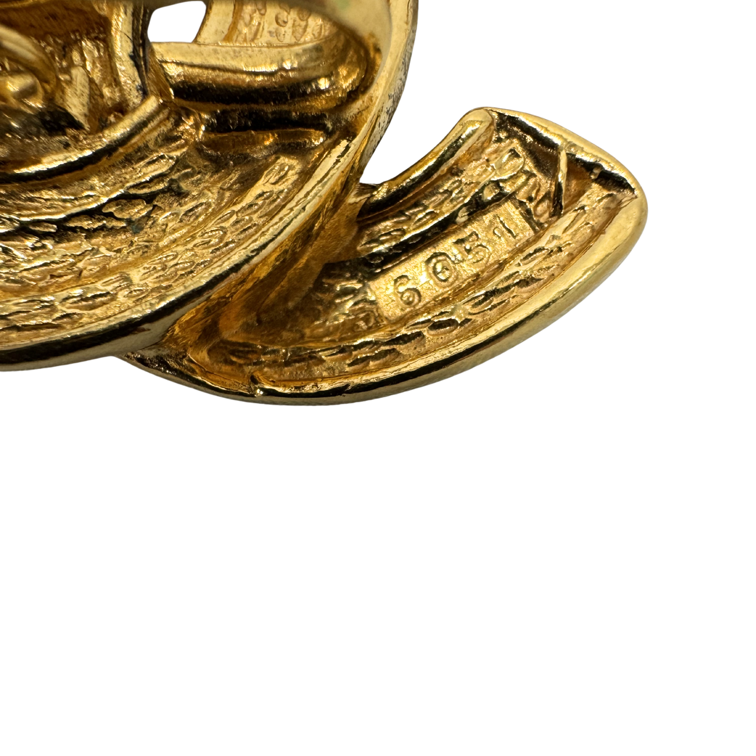 Chanel Vintage Gold Logo CC Pendant Triple Chain Belt