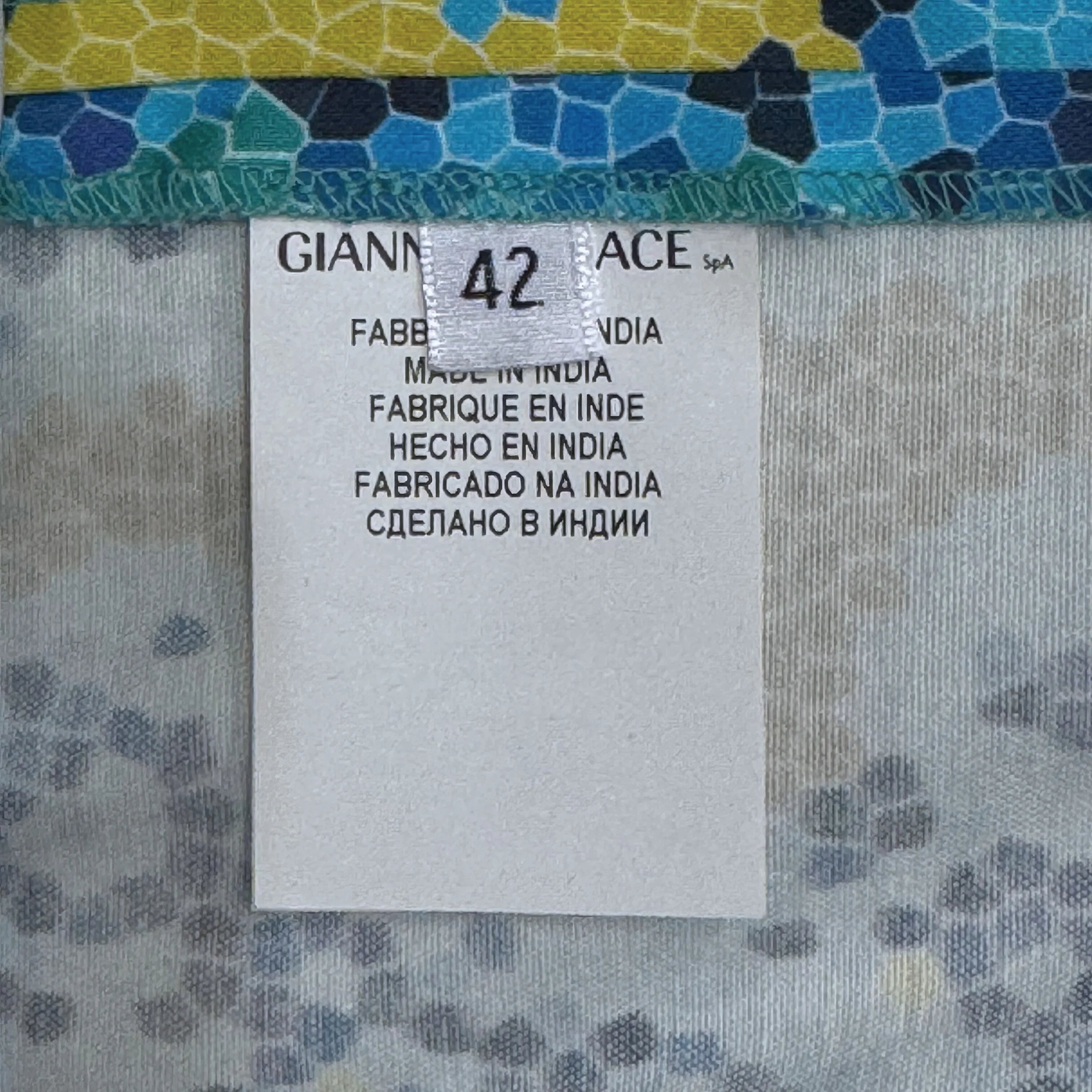 Versace Yellow x Blue Baroque Print Sleeveless Sheath Dress Size 42
