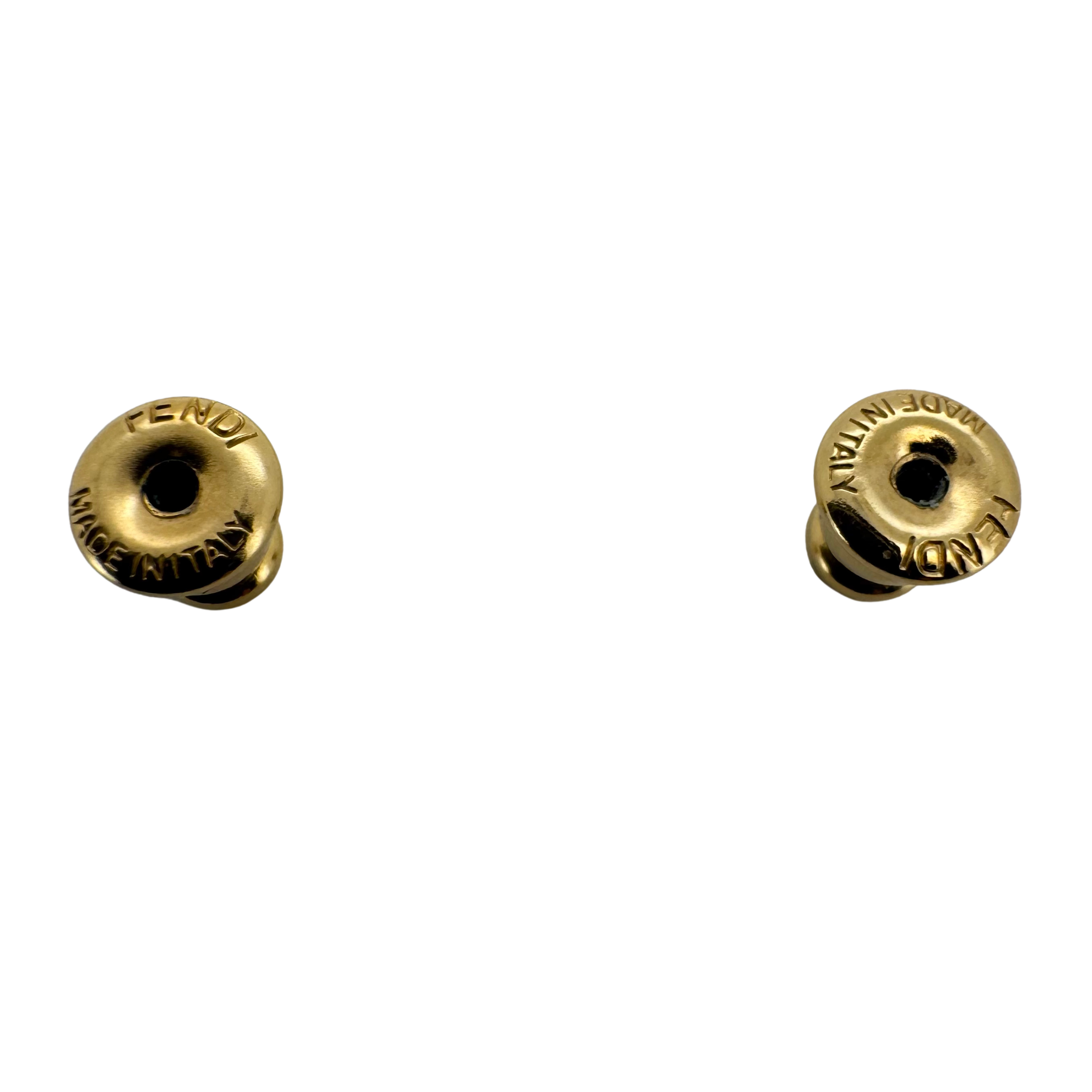 Fendi F Earrings Studs Gold Tone