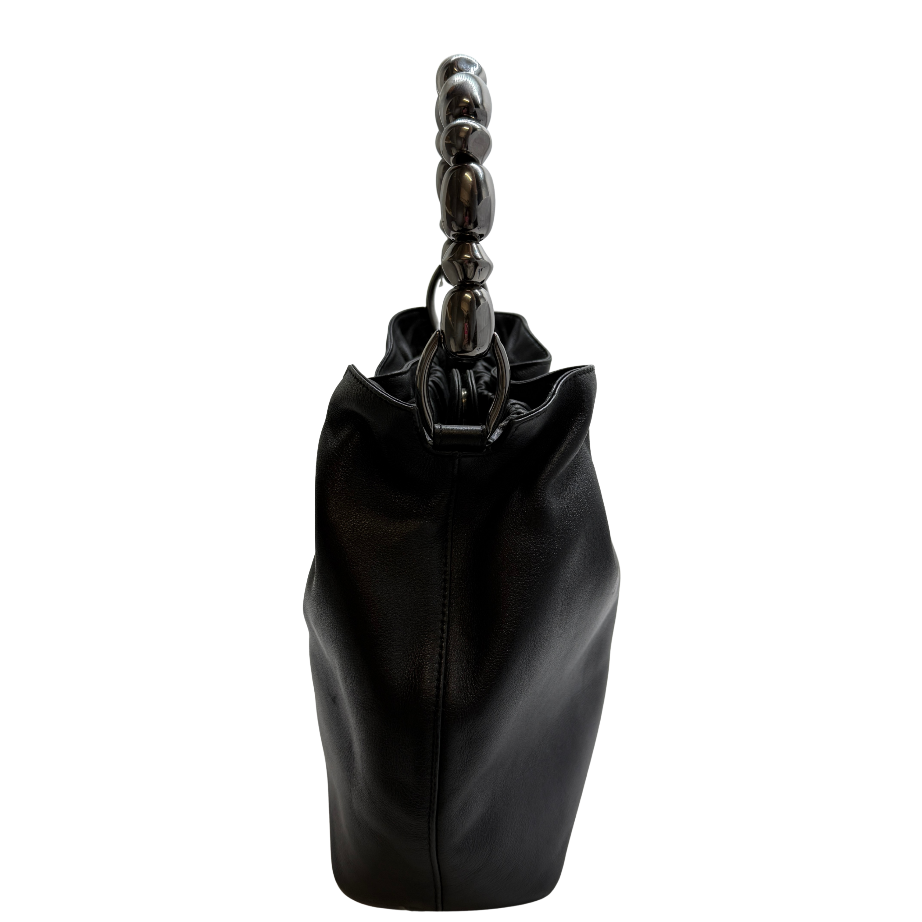 Christian Dior Malice Pearl Handbag Leather Black