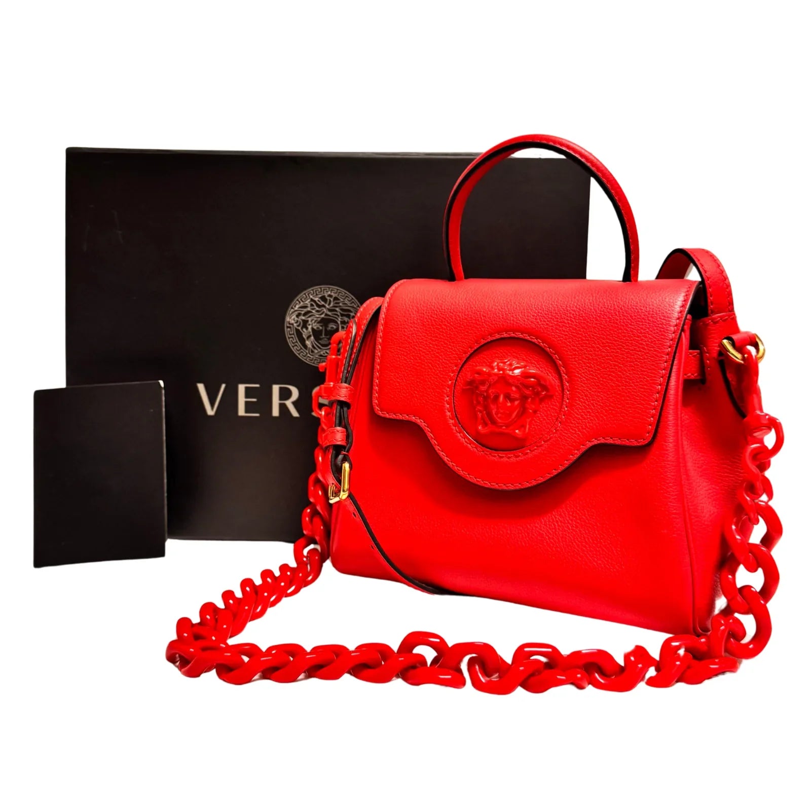 Versace Red Medusa Head Red top handle