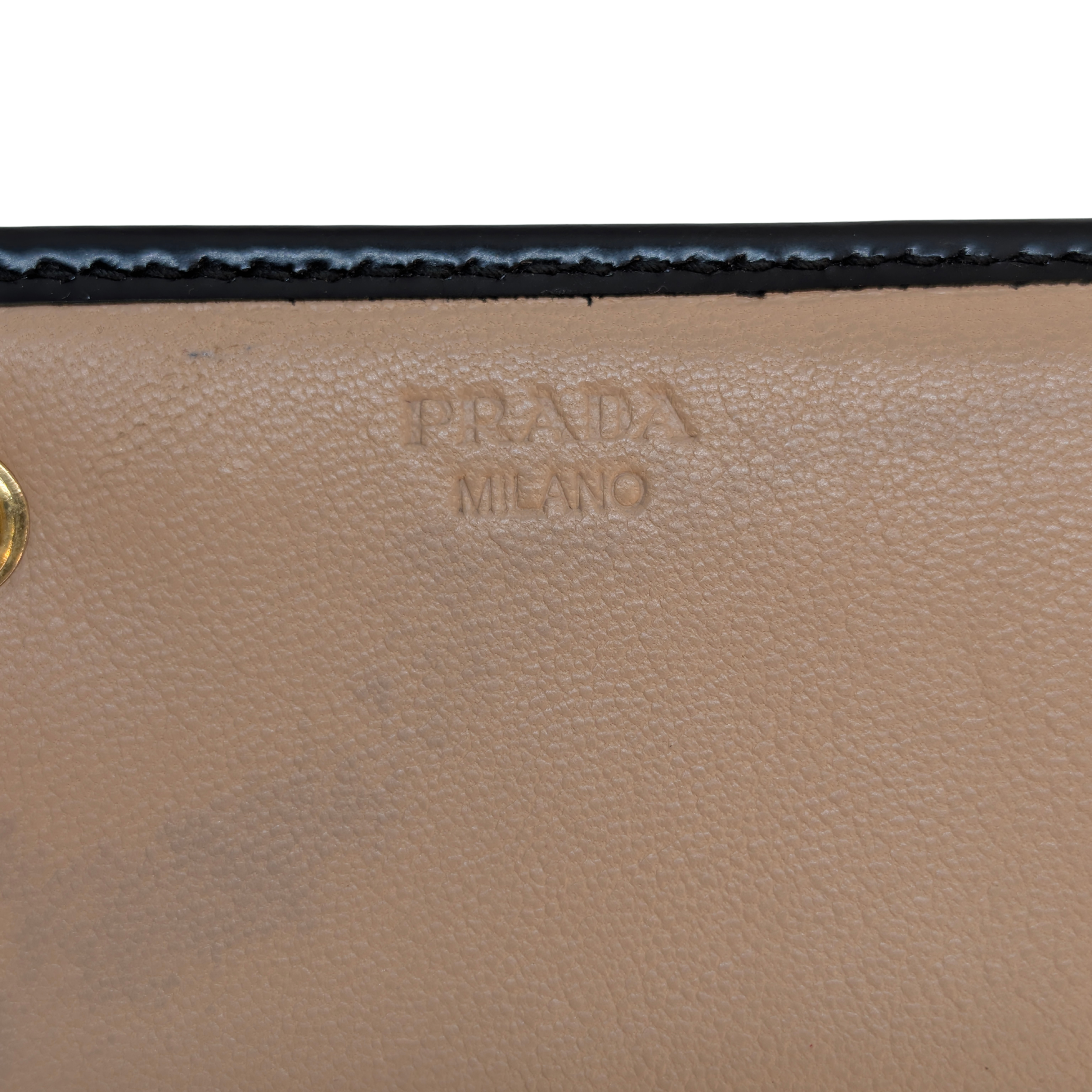 Prada Calfskin Leather Long Wallet Black