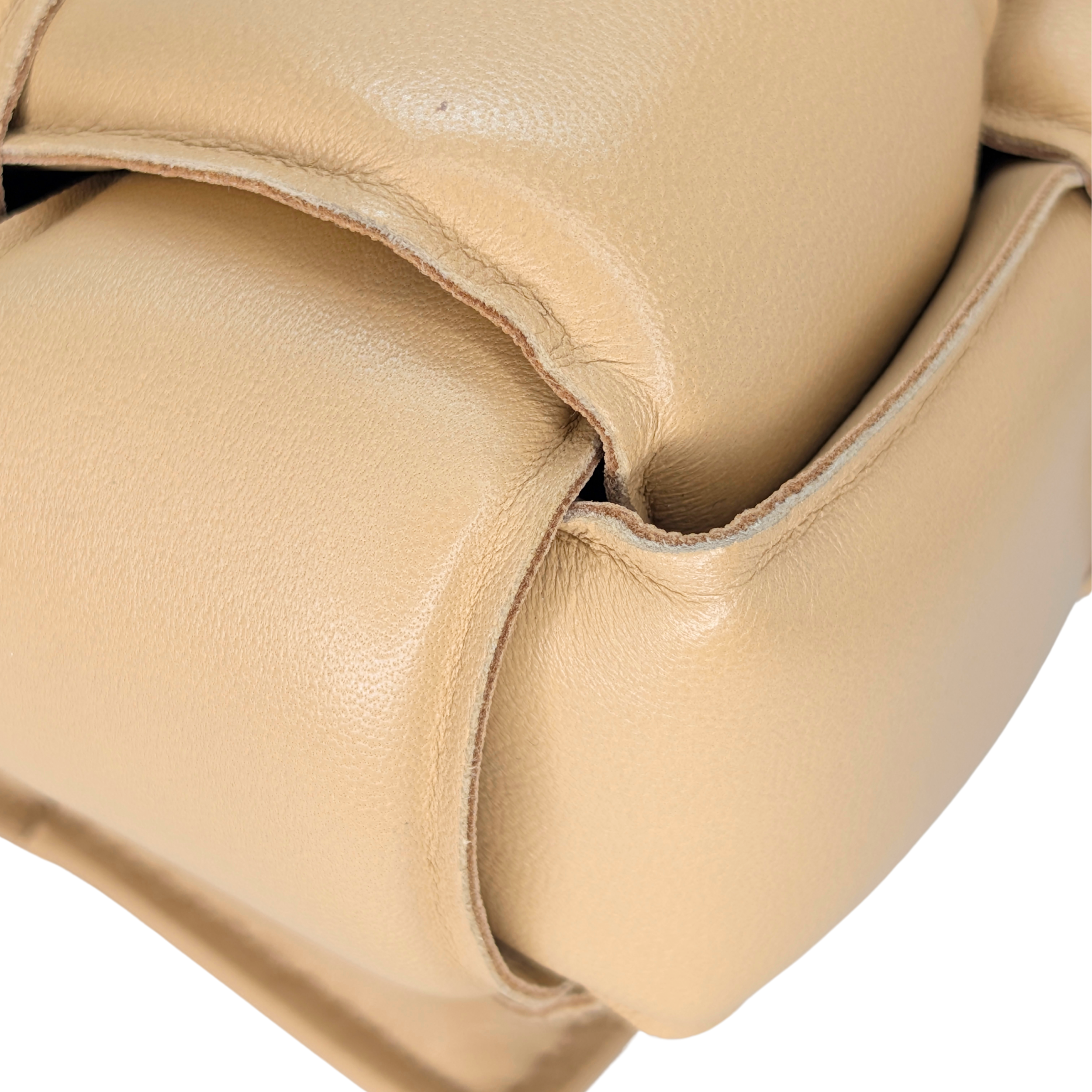 Bottega Veneta Padded Cassette Leather Crossbody Bag Beige