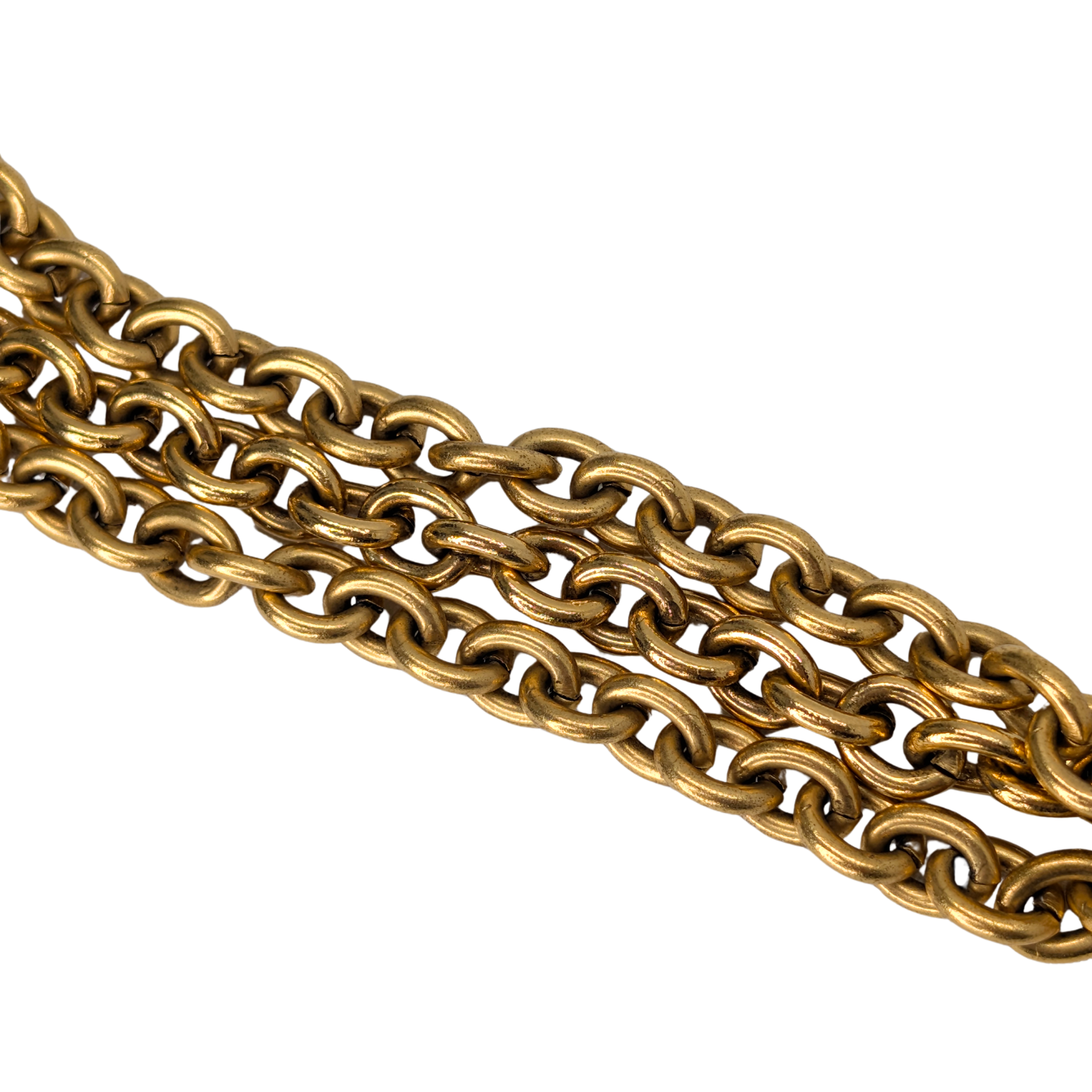 Chanel Vintage Gold Logo CC Pendant Triple Chain Belt