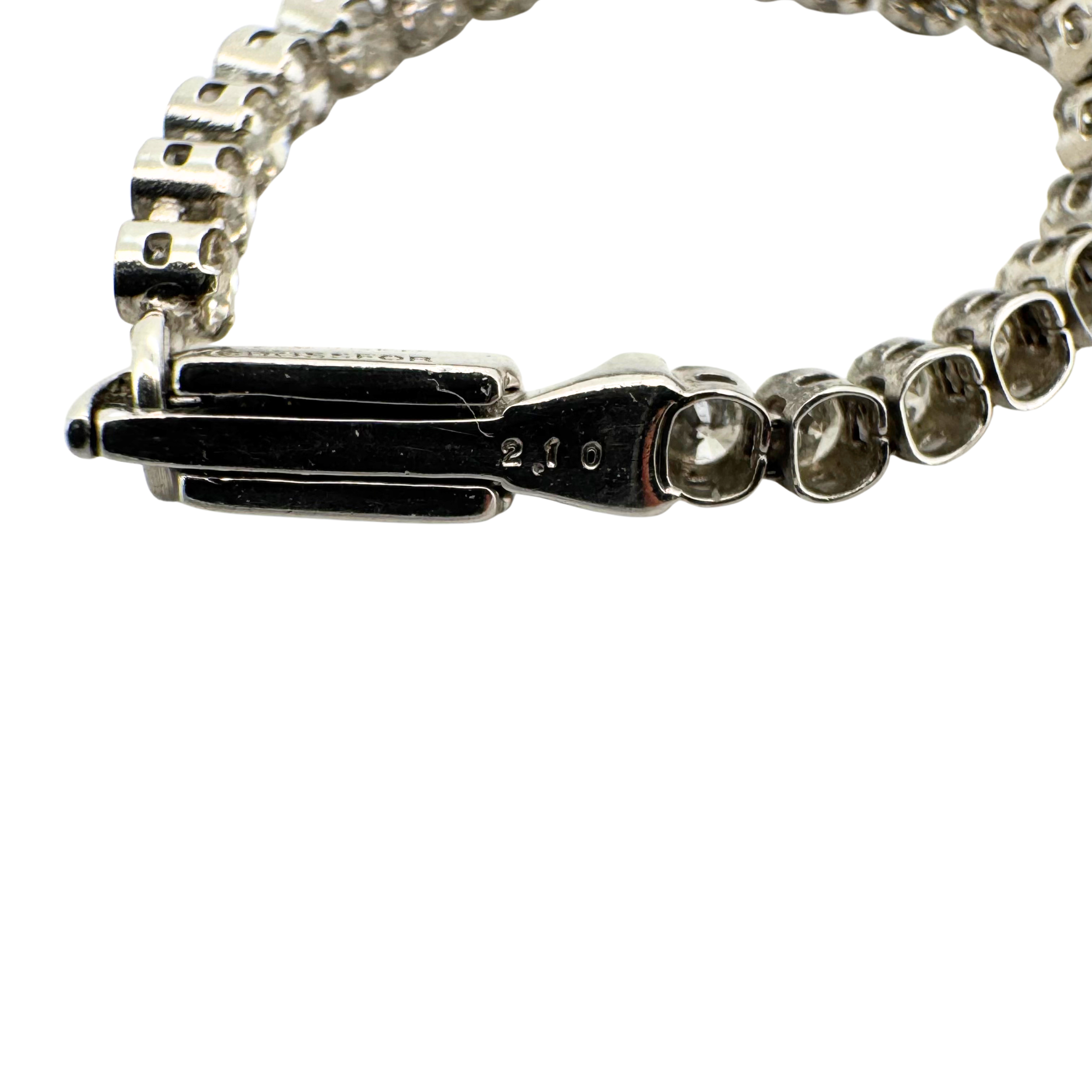 2.10ct SI Natural Diamond on Platinum Tennis Bracelet