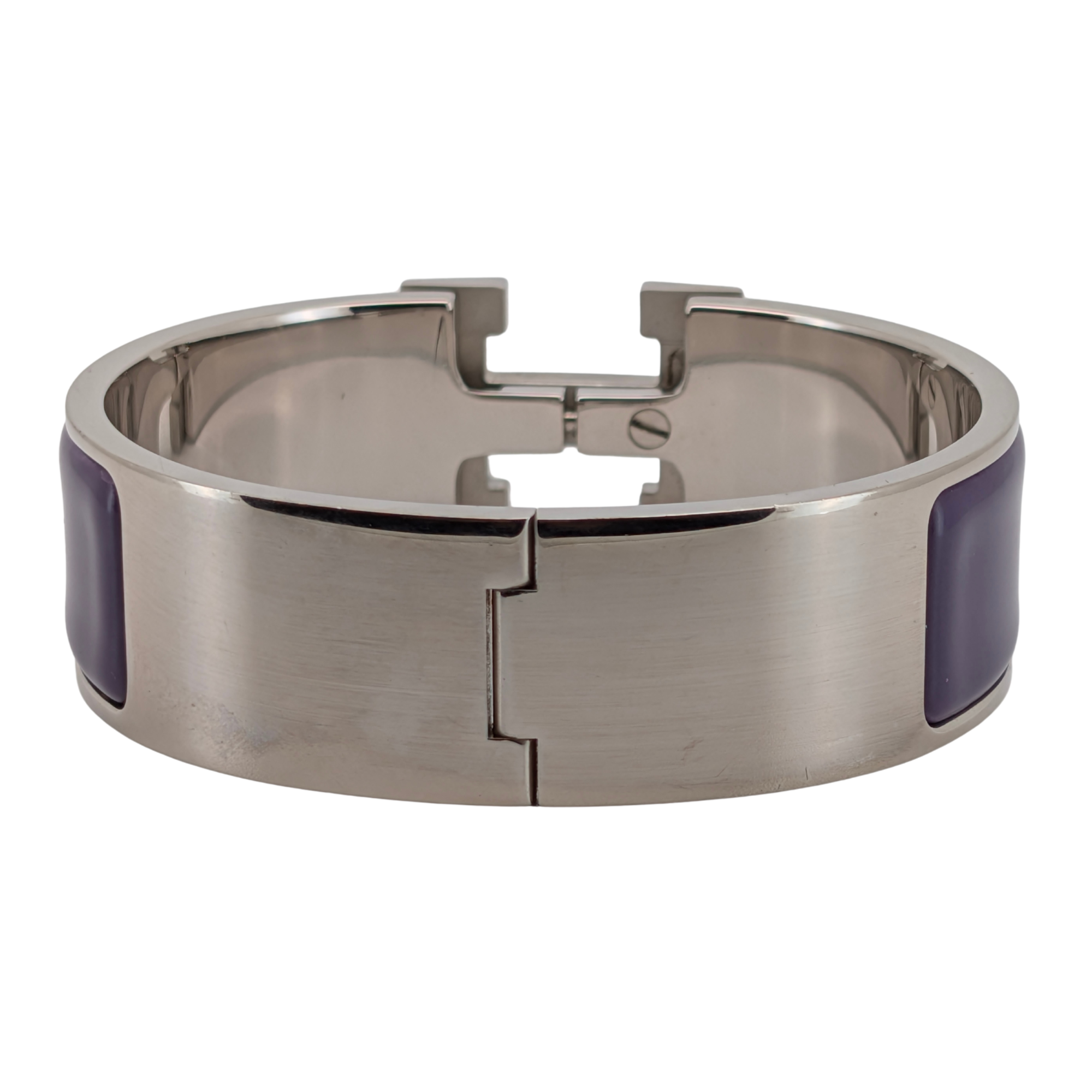 Hermès Clic Clac H Enamel Bracelet Purple