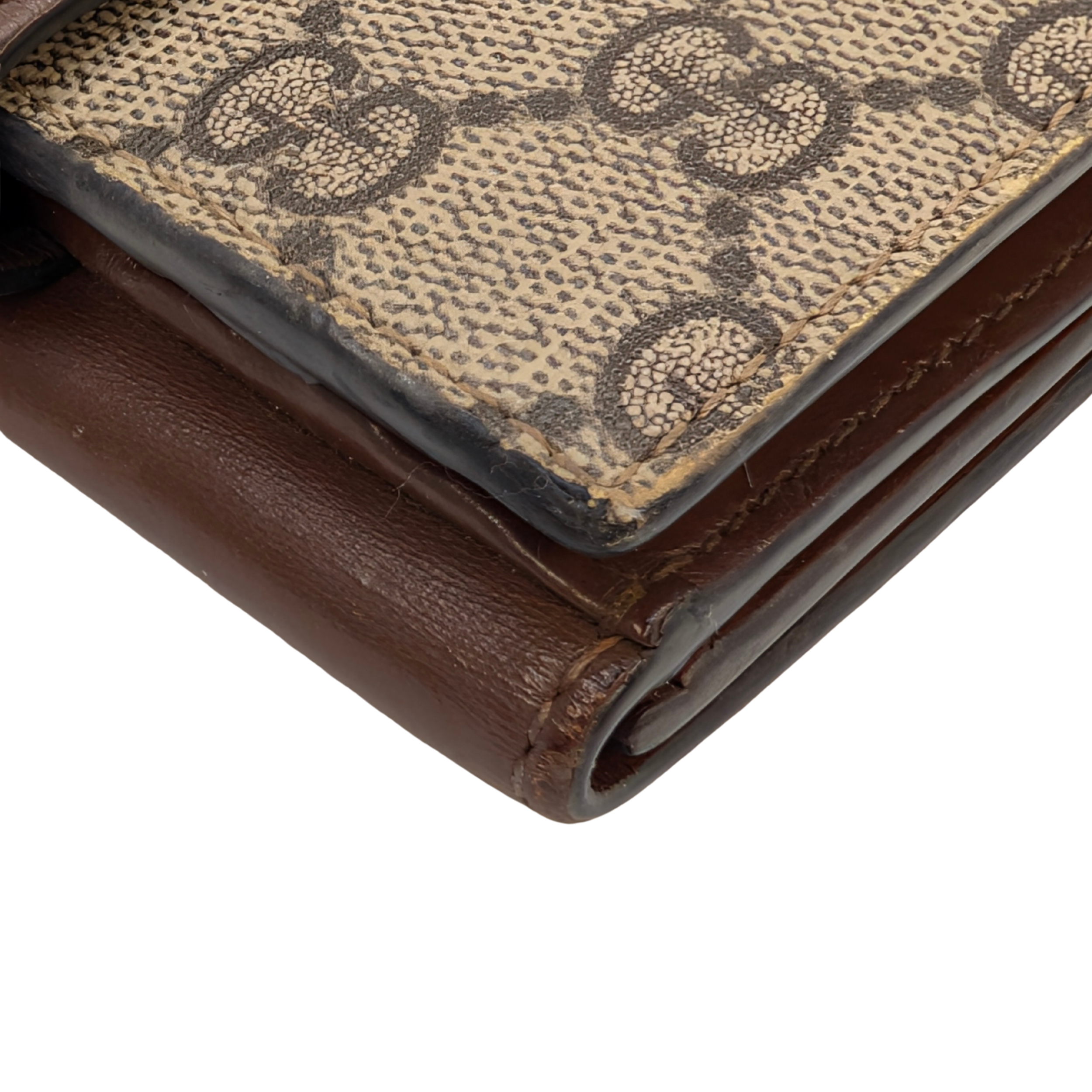 Gucci Trifold Wallet GG Supreme Brown