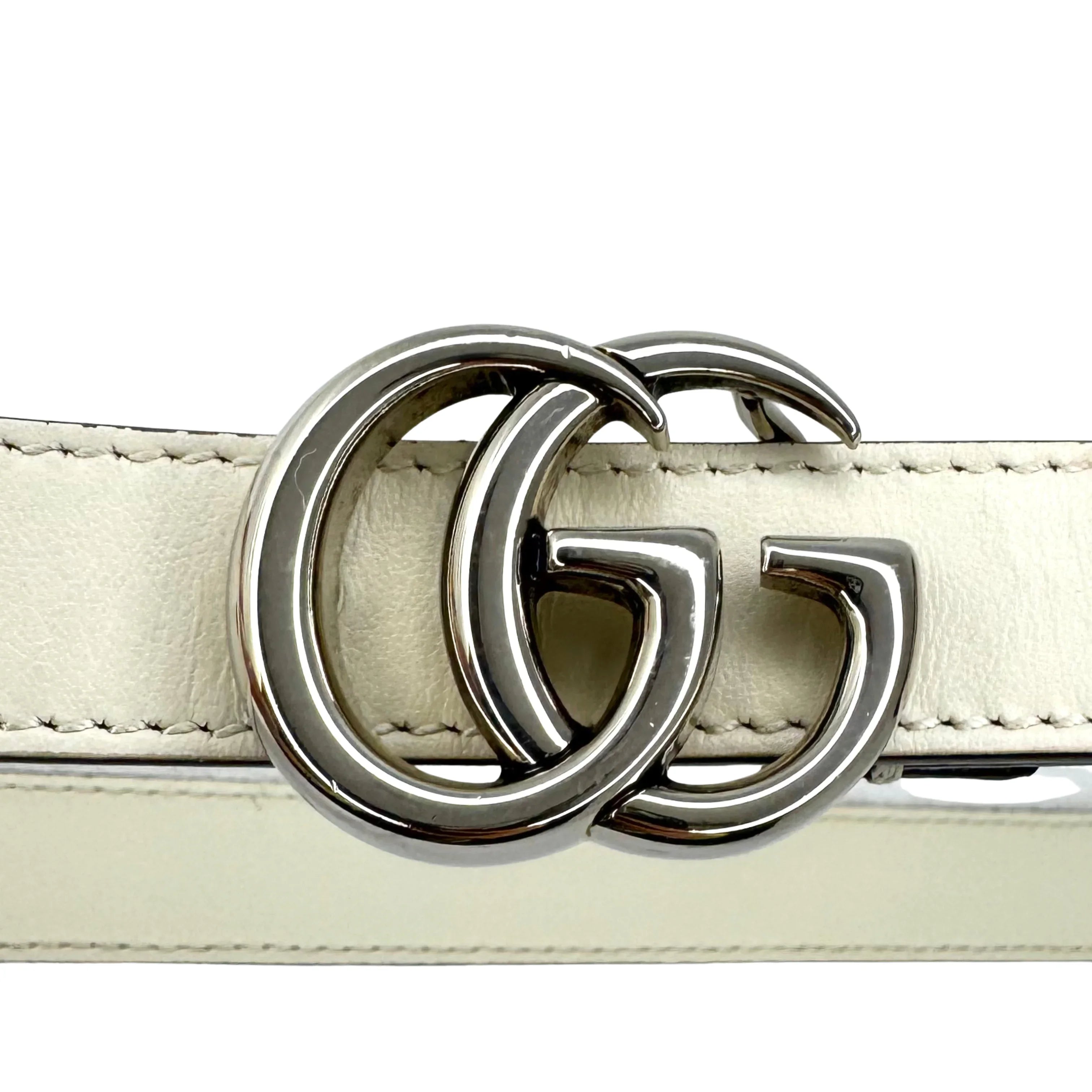 Gucci GG Marmont Thin Belt White 90