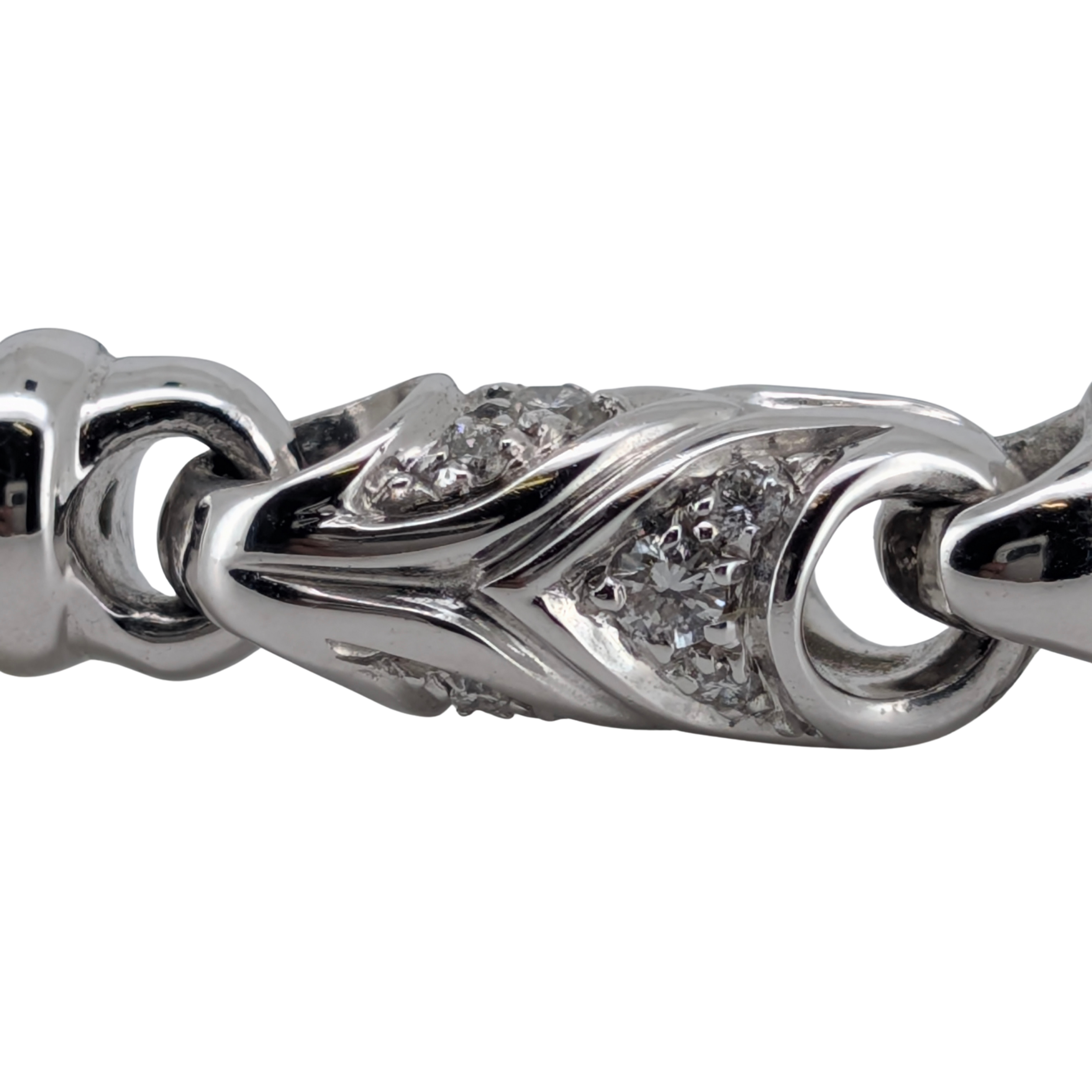 Bvlgari Passo Doppio Pearl & Diamond Link Bracelet in 18K White Gold