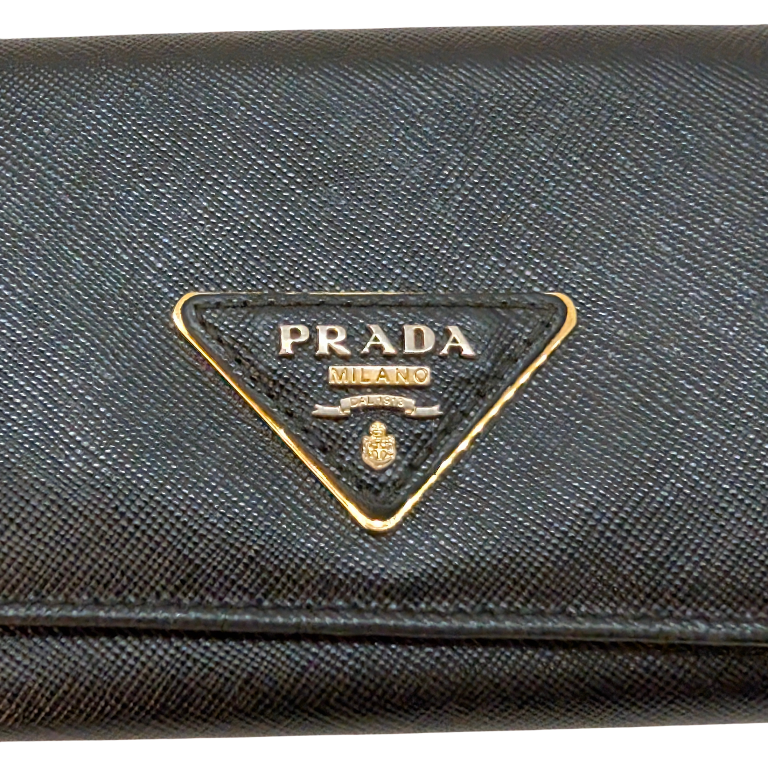 Prada Saffiano Leather Long Wallet Black