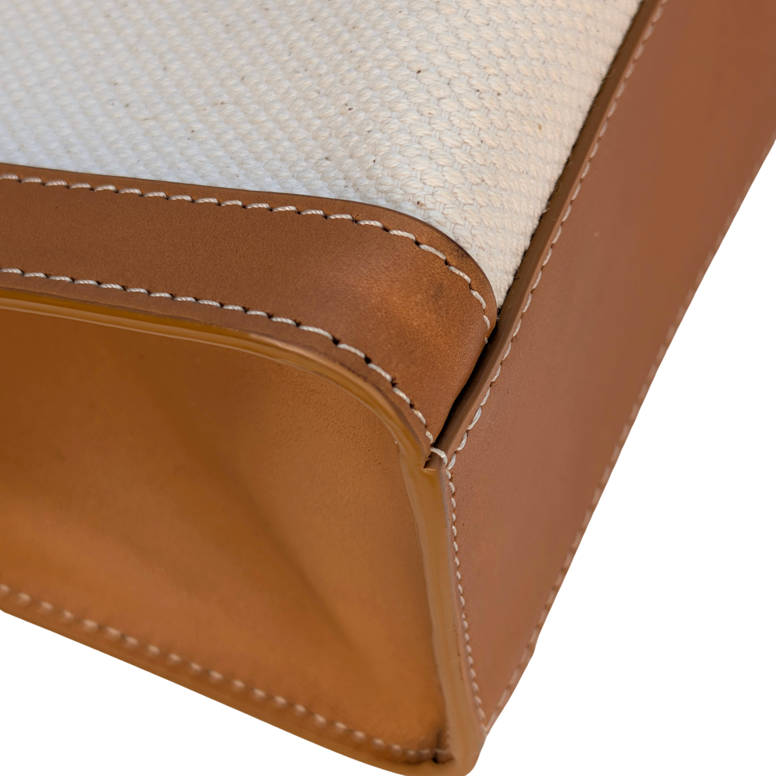 Celine Leather X Canvas Cabas Vertical Tote Bag Large