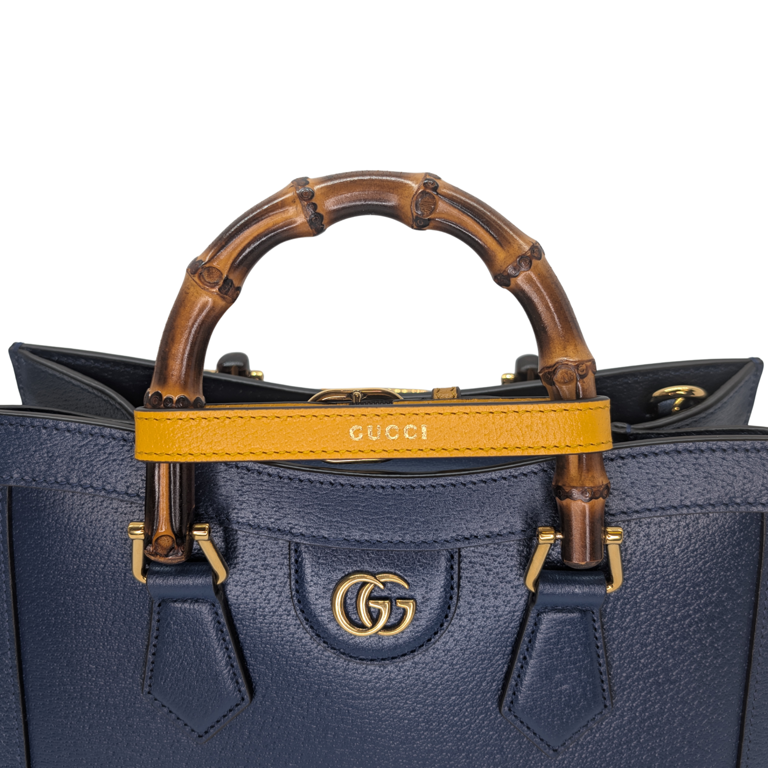 Gucci Calfskin Small Diana Tote Royal Crop Blue Bag