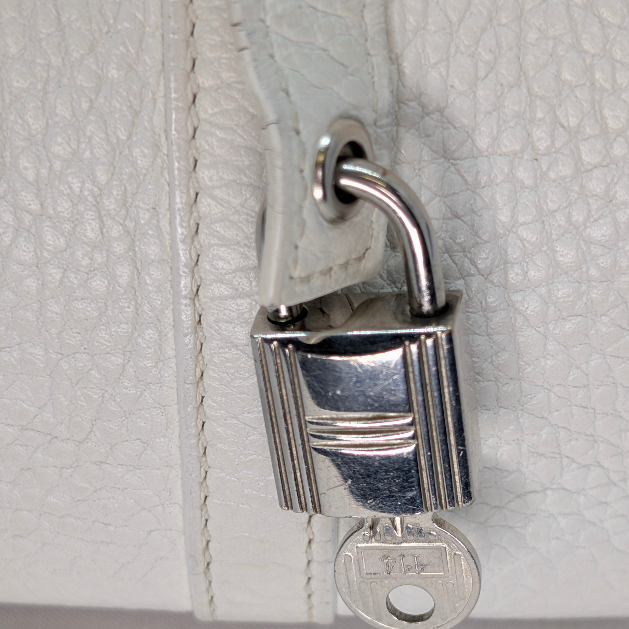 Hermès Picotin Lock PM 18 Bag Stamp J Beton/White