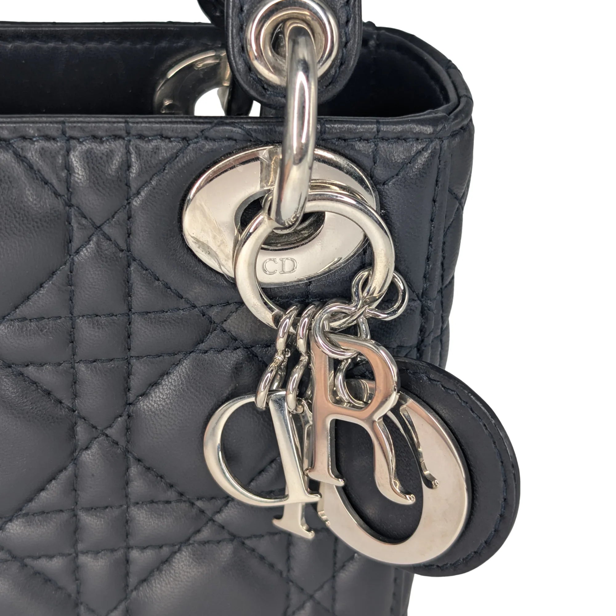 Christian Dior Lady Dior Cannage Mini Handbag Black - Lost Designer