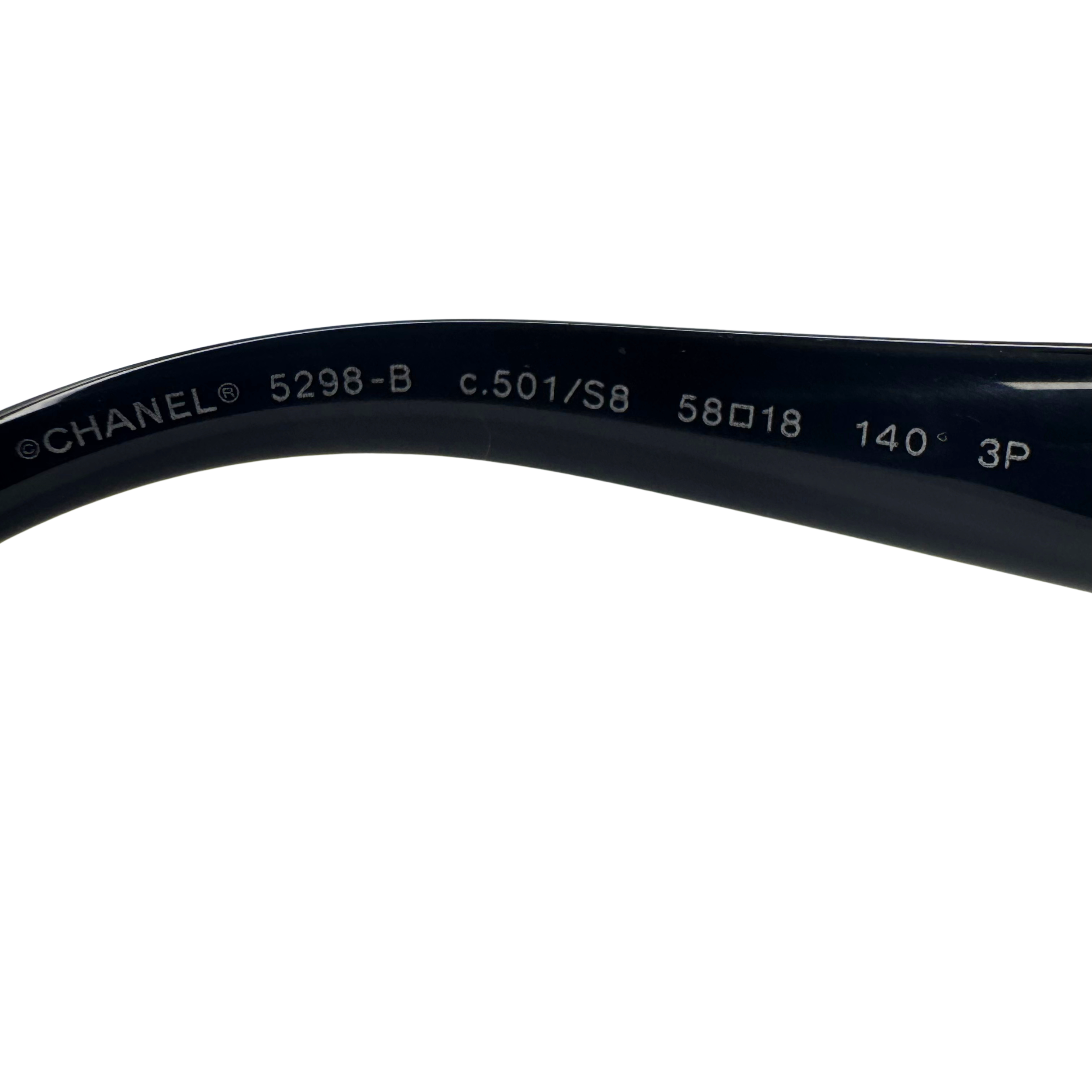 Chanel 5298-B c.501/S8 Black Cat-Eye Polarised Sunglasses