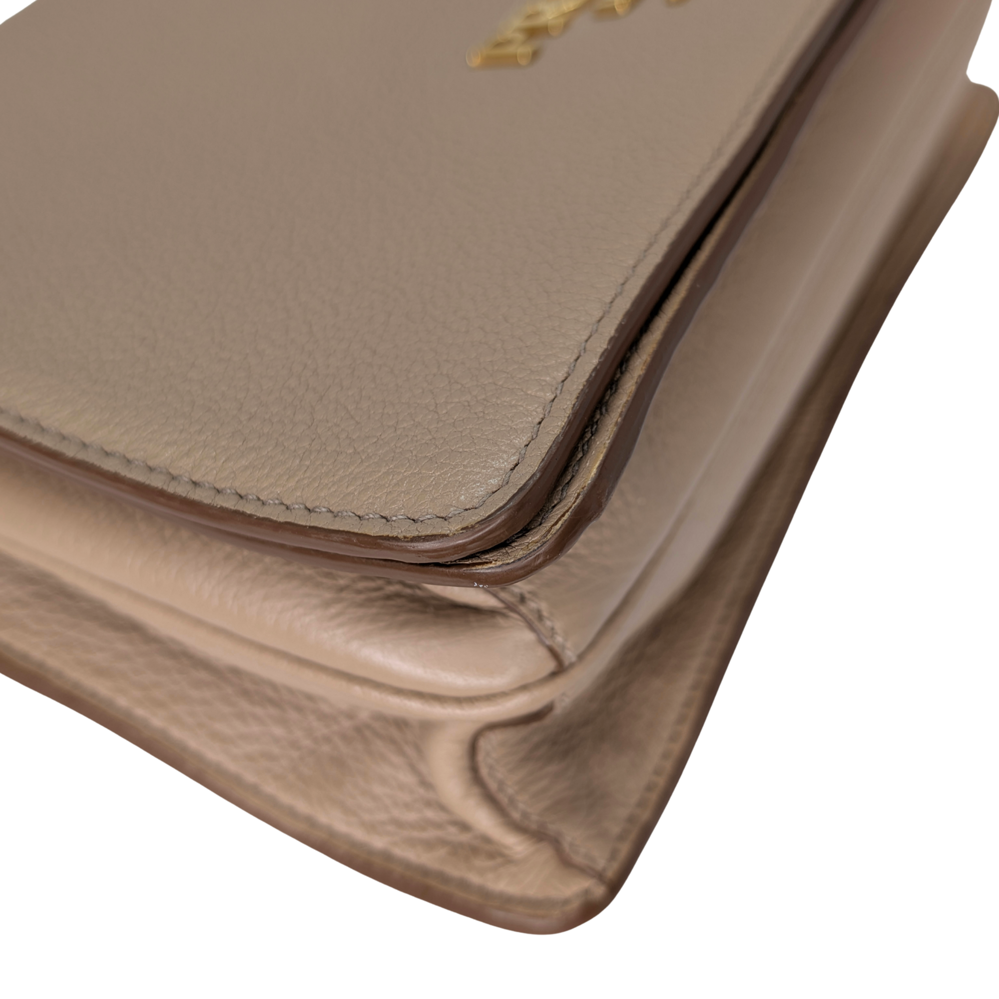 Prada Vitello Daino Leather Crossbody Bag Beige