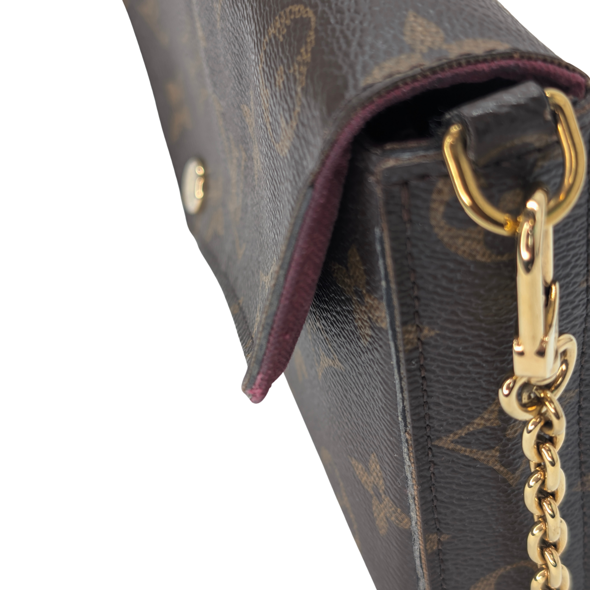 Louis Vuitton Félicie Pochette Clutch Bag Brown