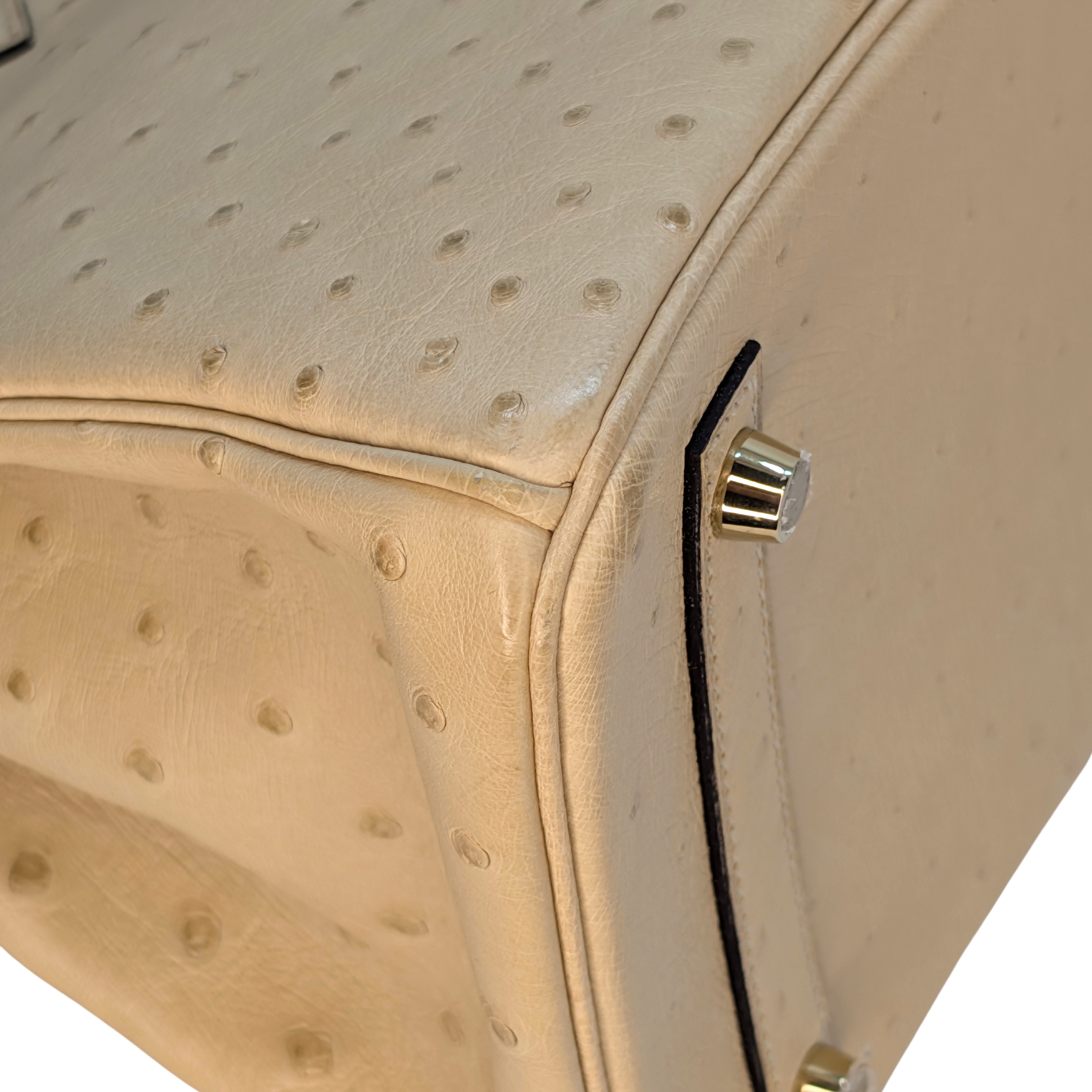 Hermès Birkin 30 Parchemin Ostrich Bag T Stamp GHW