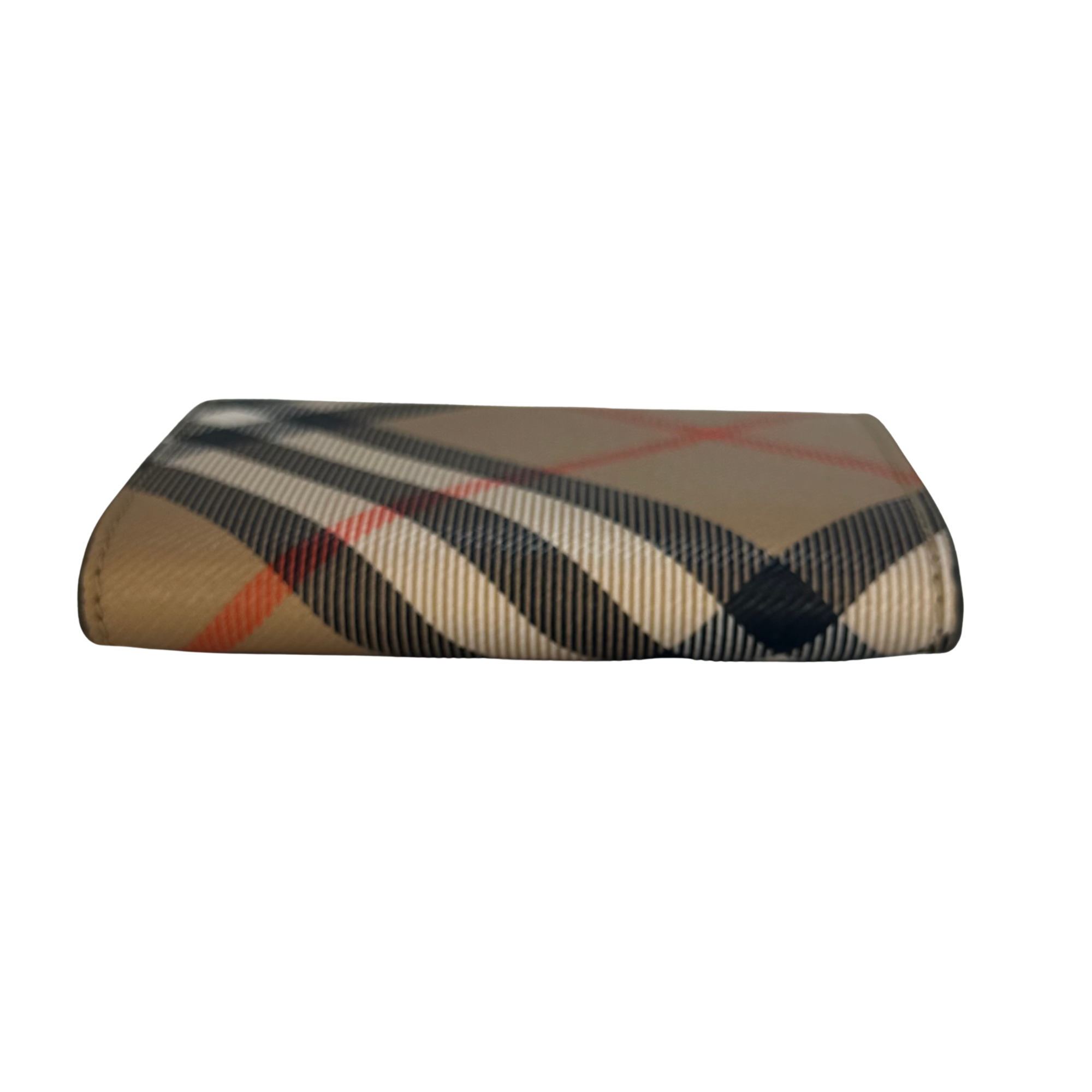 Burberry Check Coin Card Case Wallet Beige