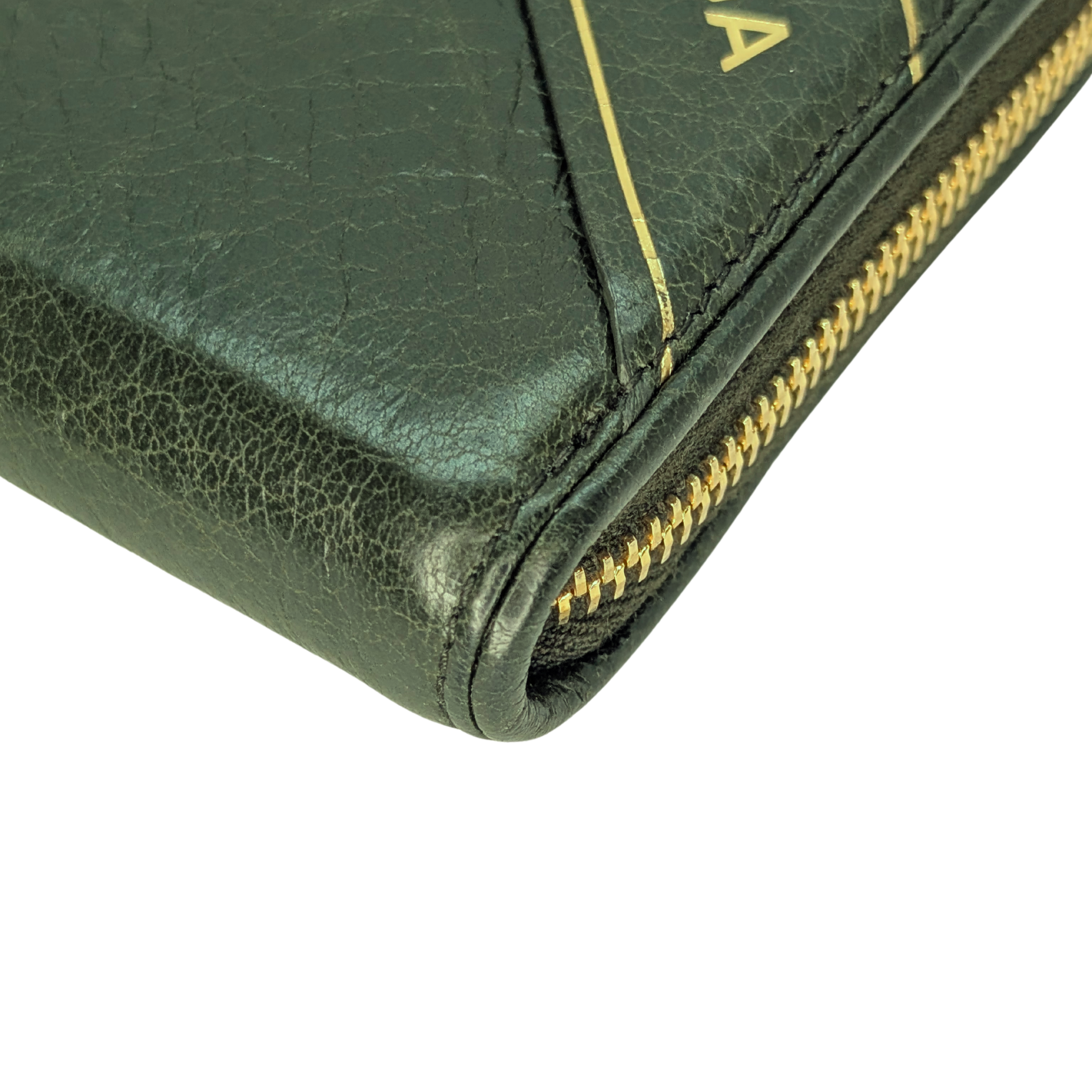 Balenciaga Zip Around Long Wallet Olive Green