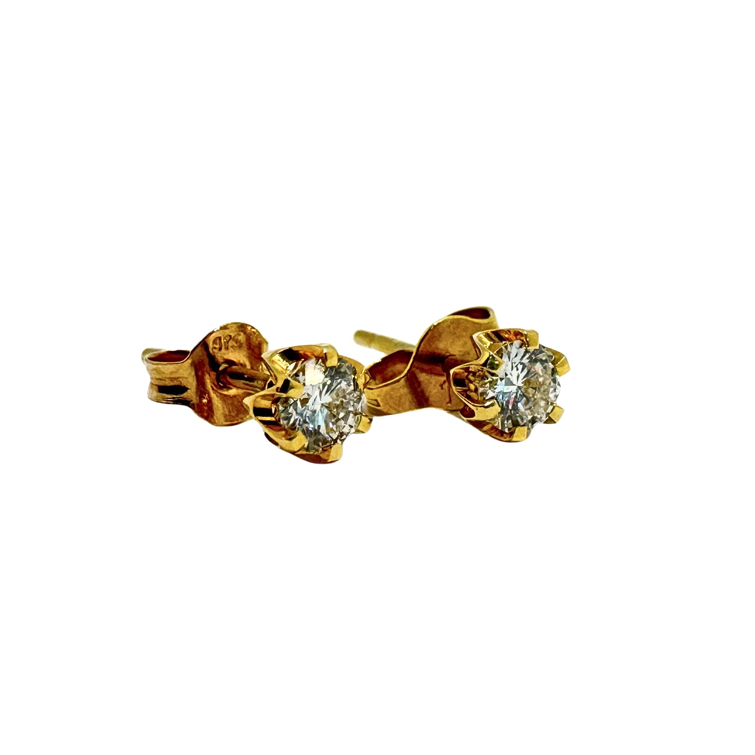 18ct Gold 0.4 Carat Total Diamond Studs Earrings