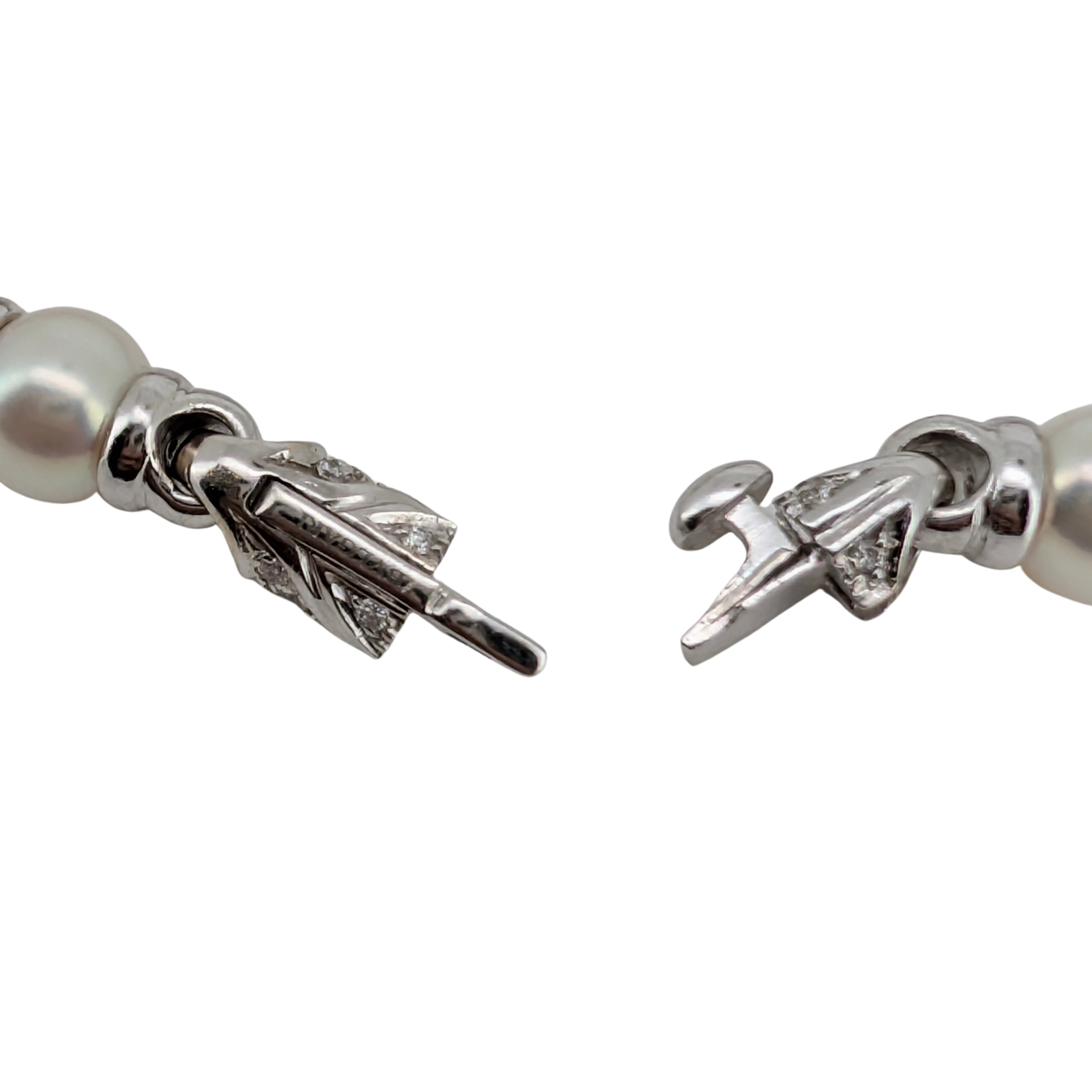 Bvlgari Passo Doppio Pearl & Diamond Link Bracelet in 18K White Gold