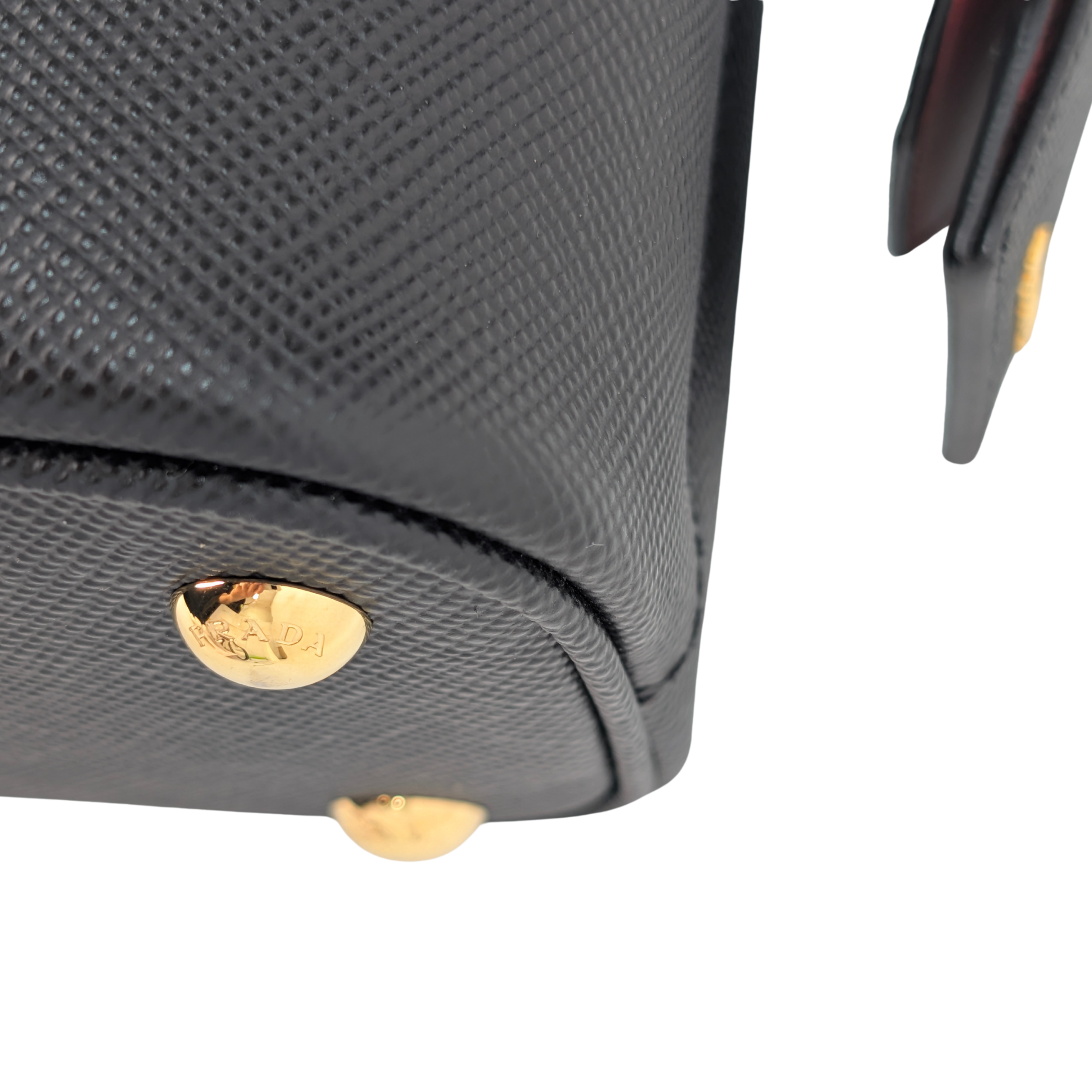 Prada Saffiano Cuir Small Panier Bucket Bag Black