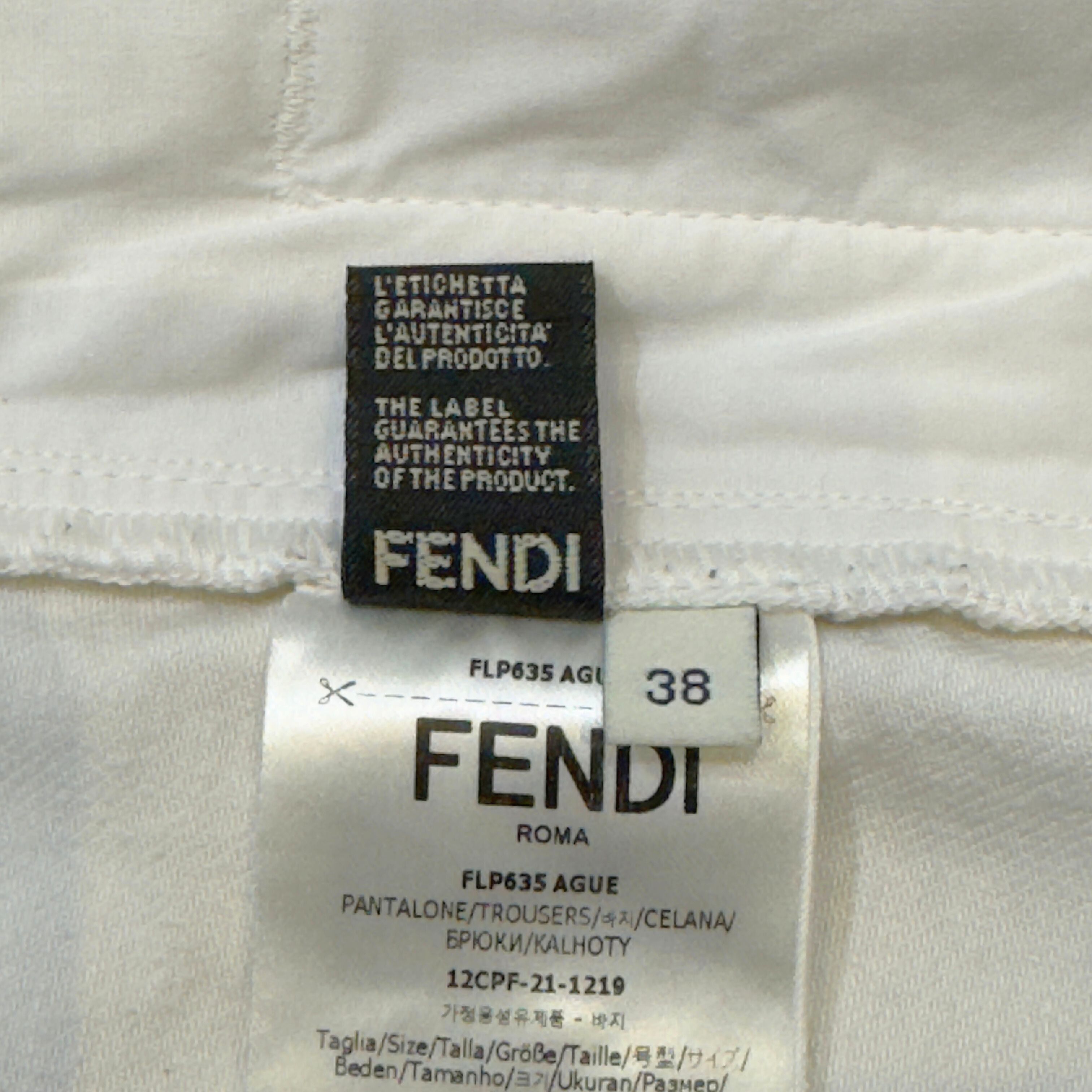 Fendi Denim Setup Shorts White 38