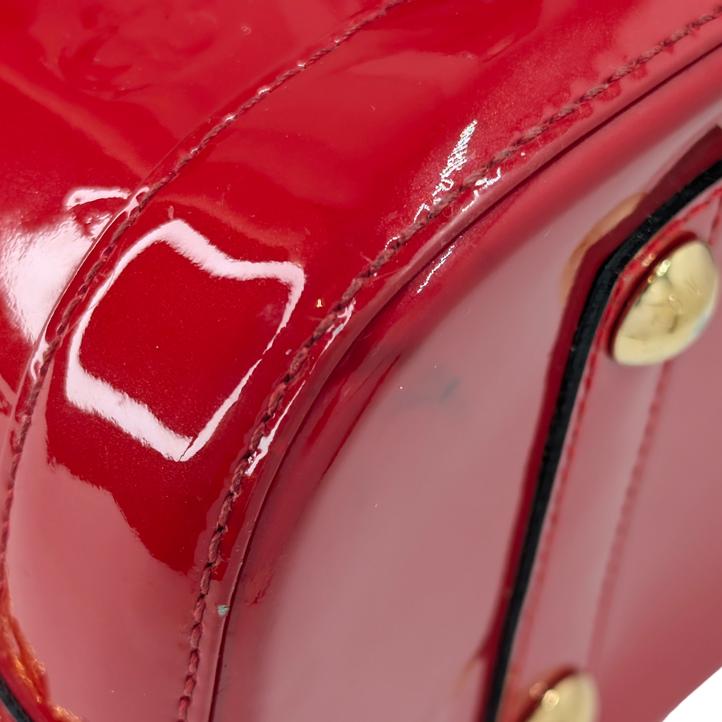 Louis Vuitton Alma Pm Vernis Leather Red Bag