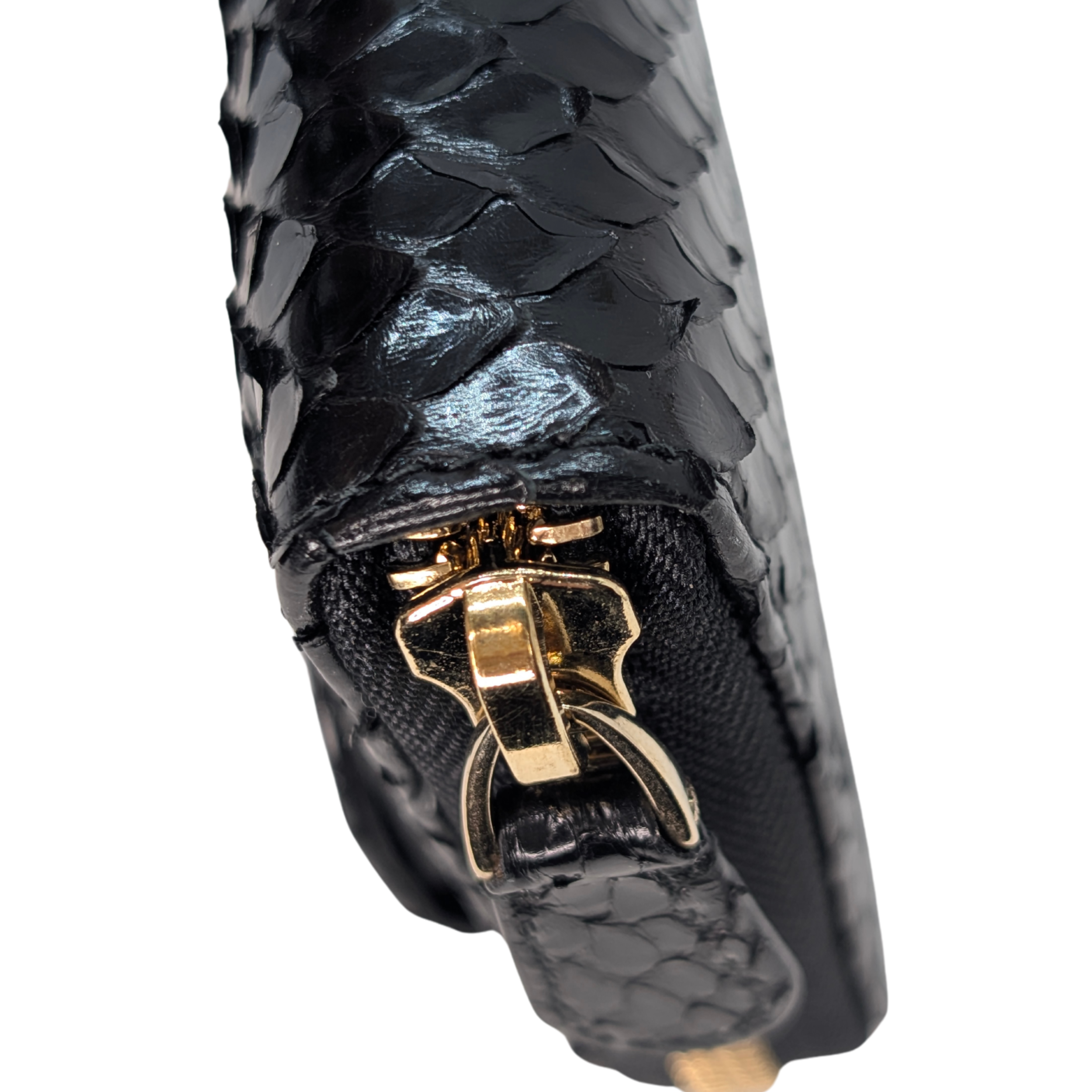 Bvlgari Python Snake Skin Black Long Wallet