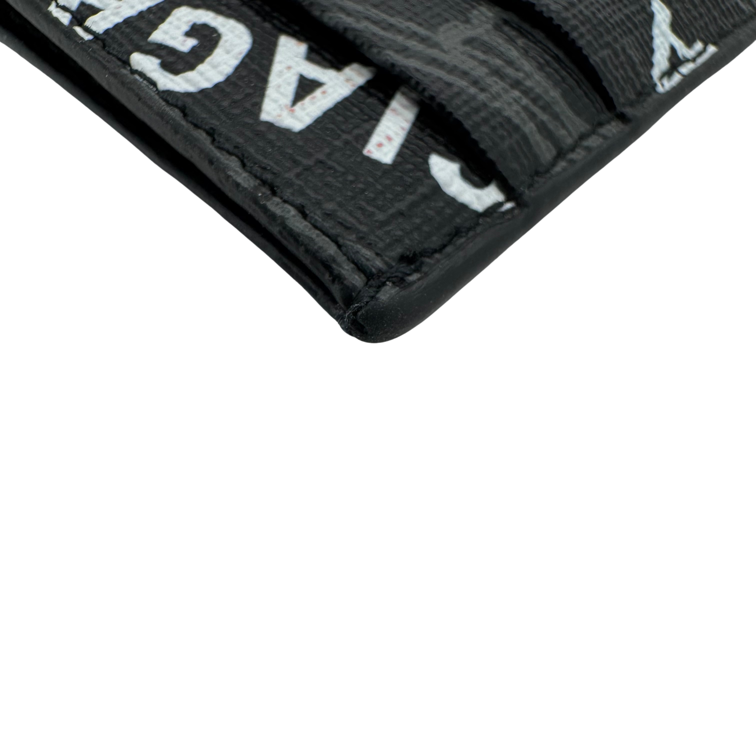 Balenciaga Logo Card Case Black White