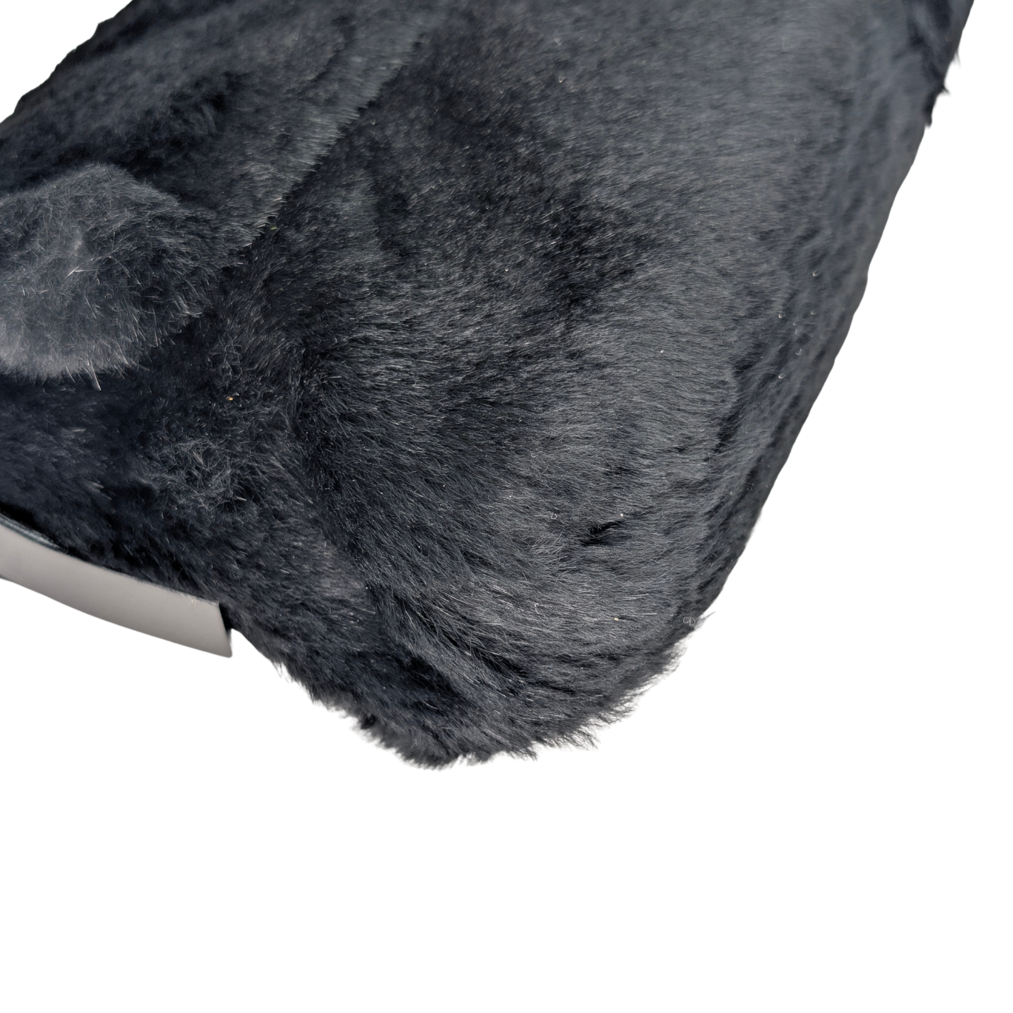 Fendi Rabbit Fur Baguette Handbag Black