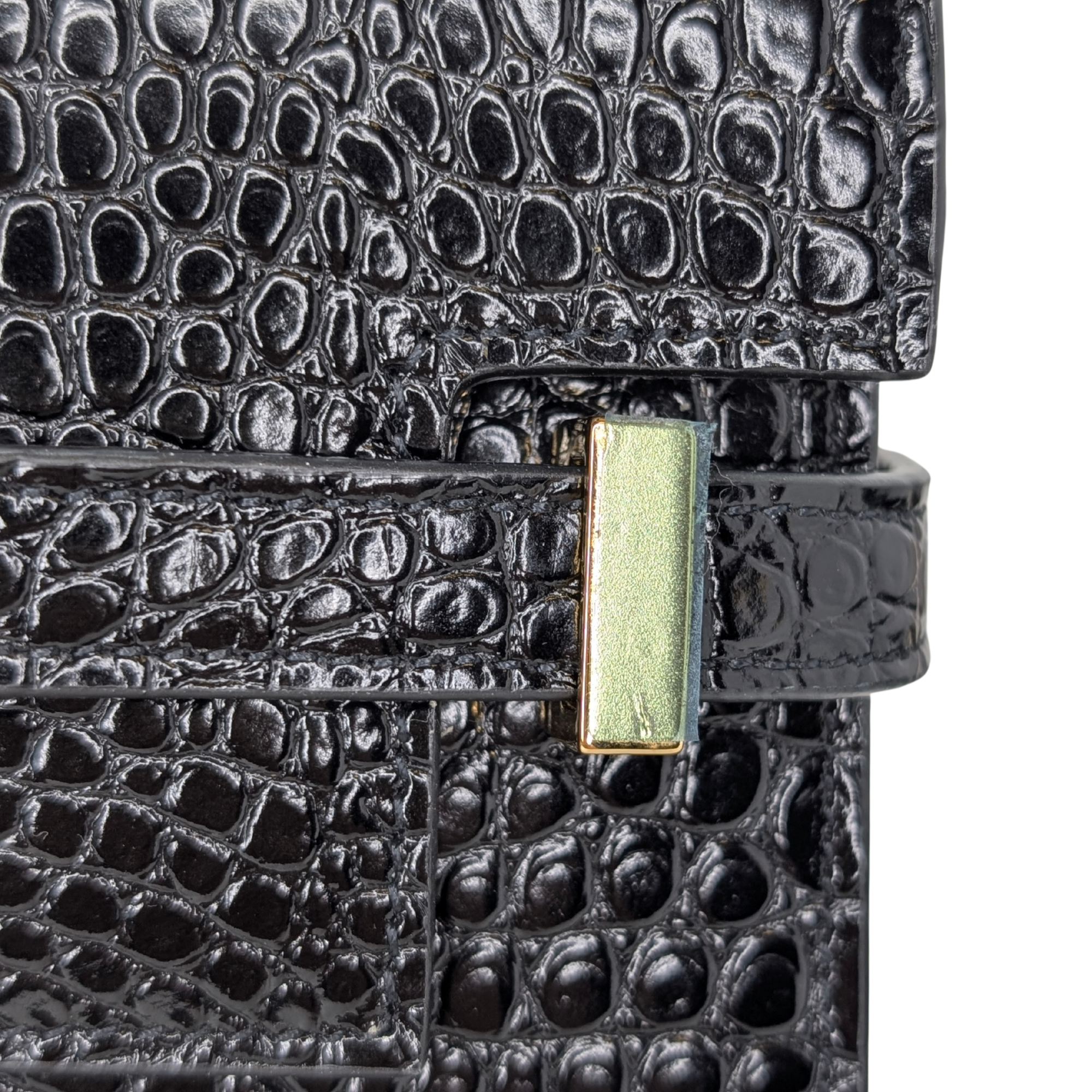 Yves Saint Laurent Manhattan Medium Crocodile Embossed Shoulder Bag