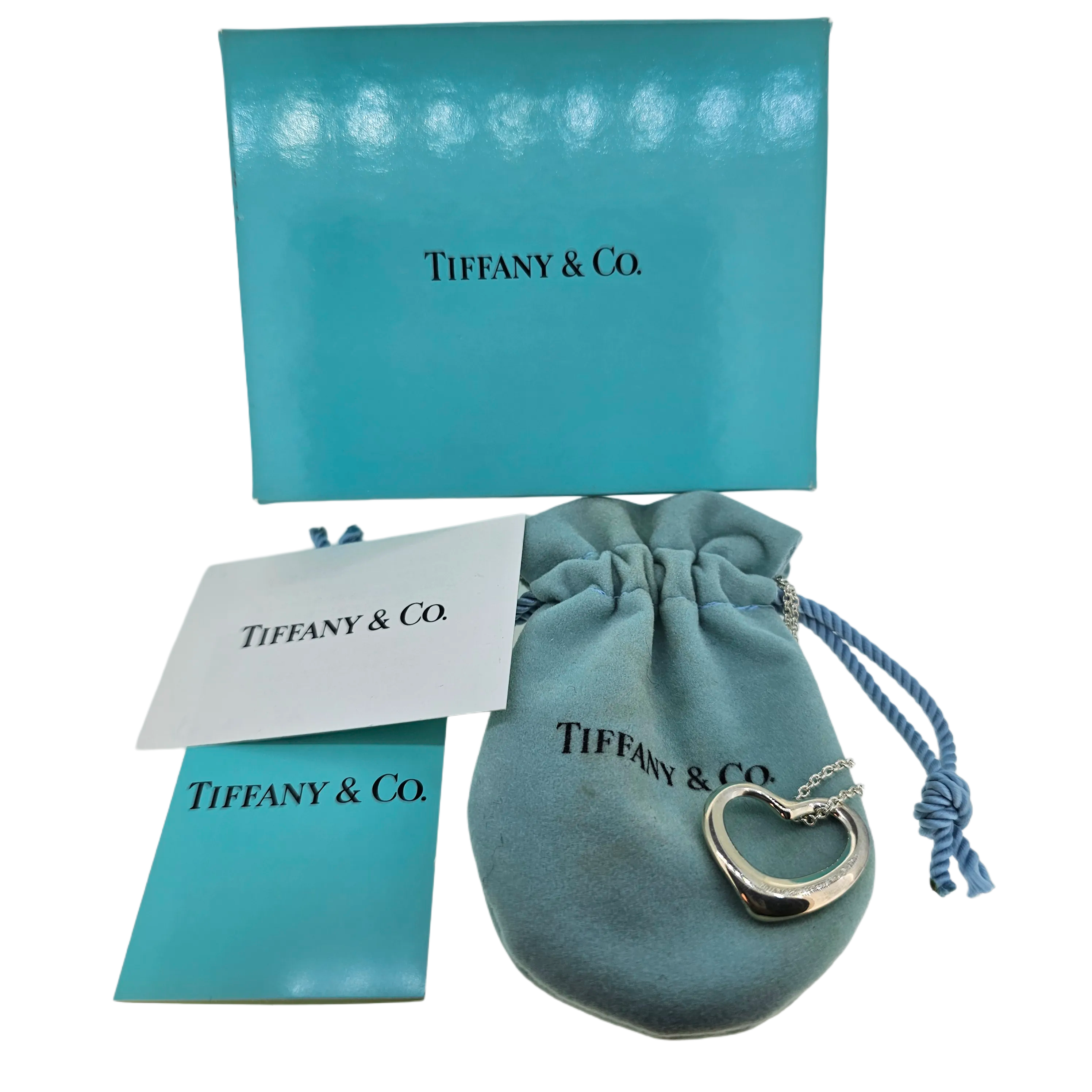 Tiffany & Co Elsa Peretti Medium Heart Sterling Silver Necklace