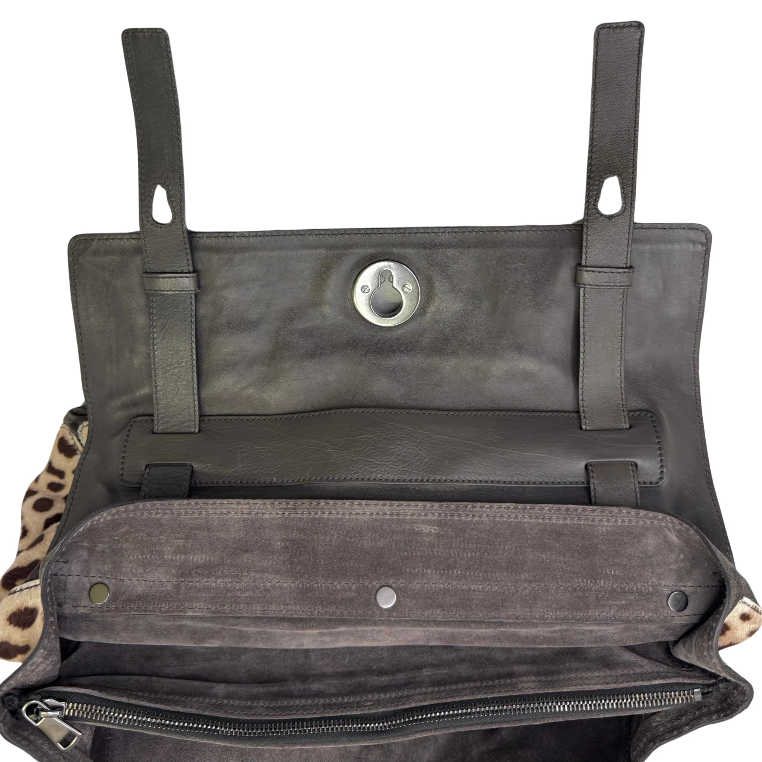 Yves Saint Laurent Ponyhair Top Handle Bag Leopard