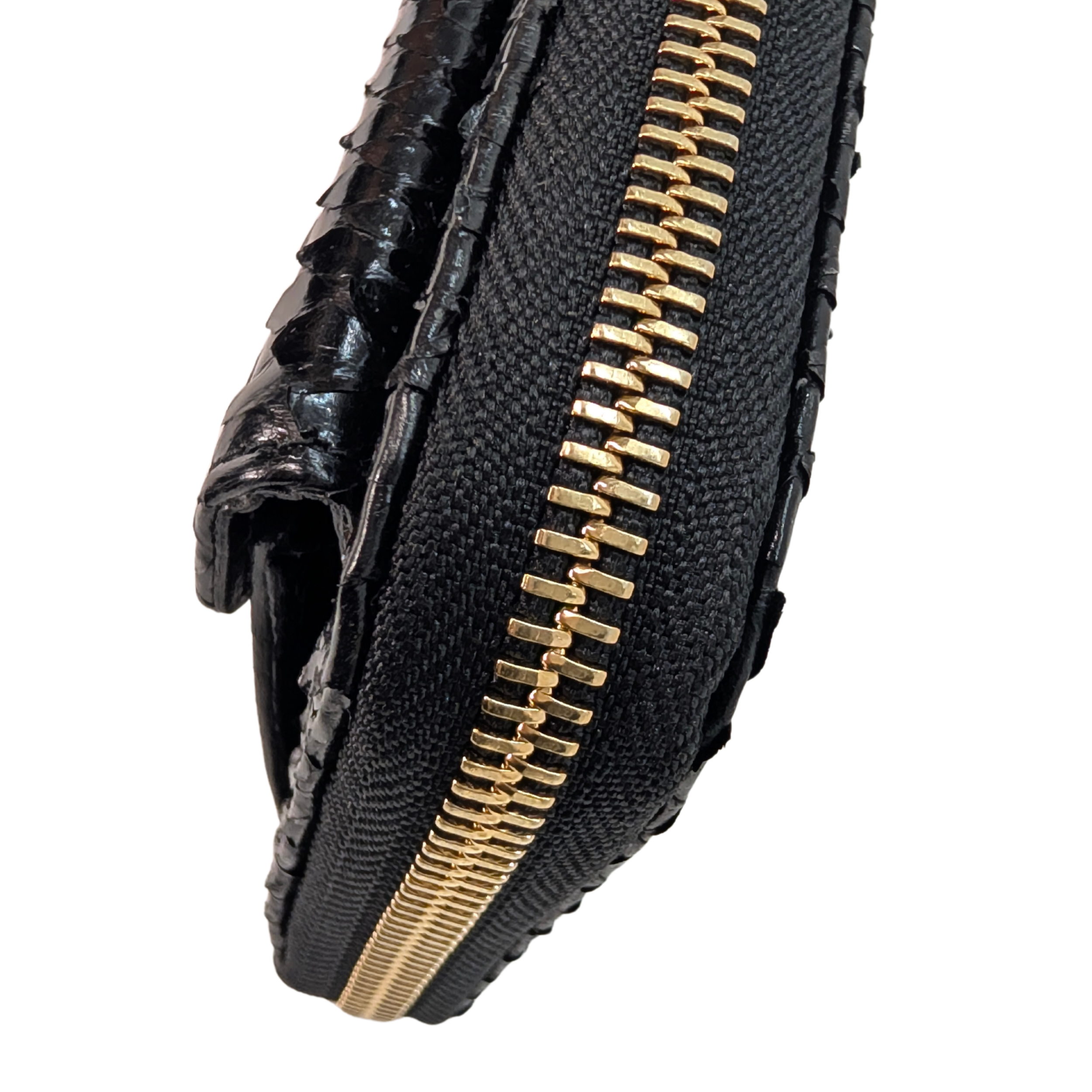 Bvlgari Python Snake Skin Black Long Wallet