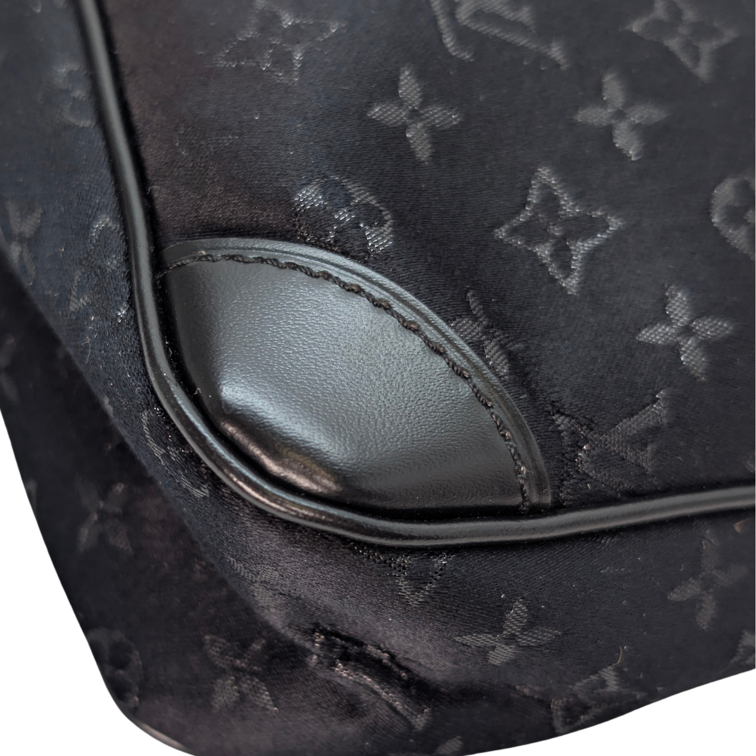 Louis Vuitton Satin Little Boulogne Monogram Bag Black