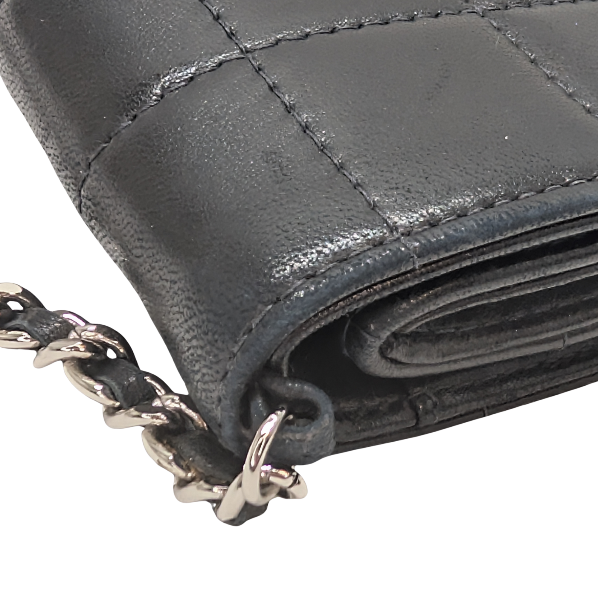 Chanel Chocolate Bar WOC Black/Silver Shoulder Bag