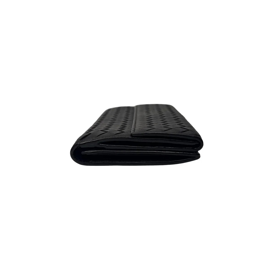 Bottega Veneta Nappa Intrecciato Continental Wallet Black