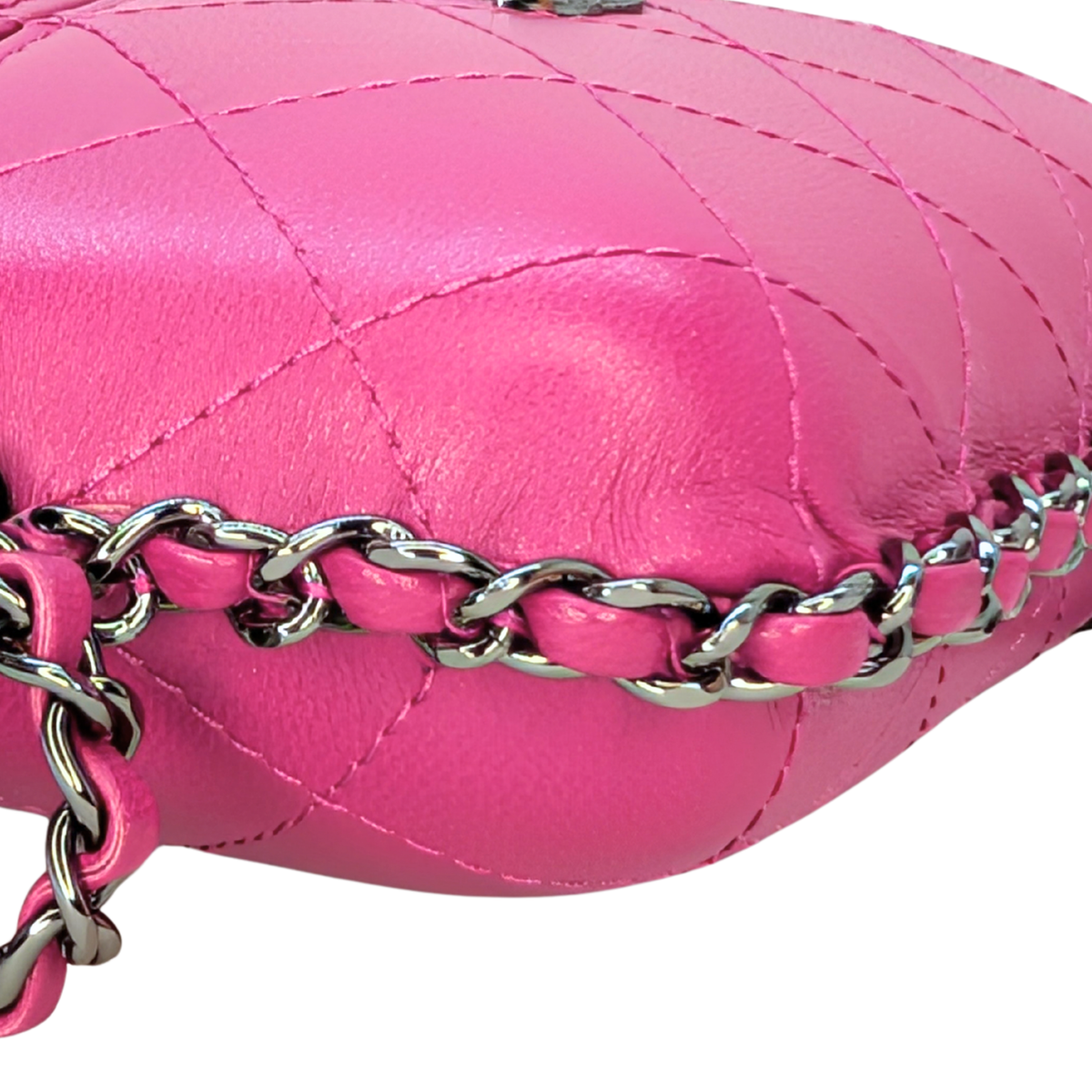 Chanel Lambskin Quilted Chain Around Phone Holder