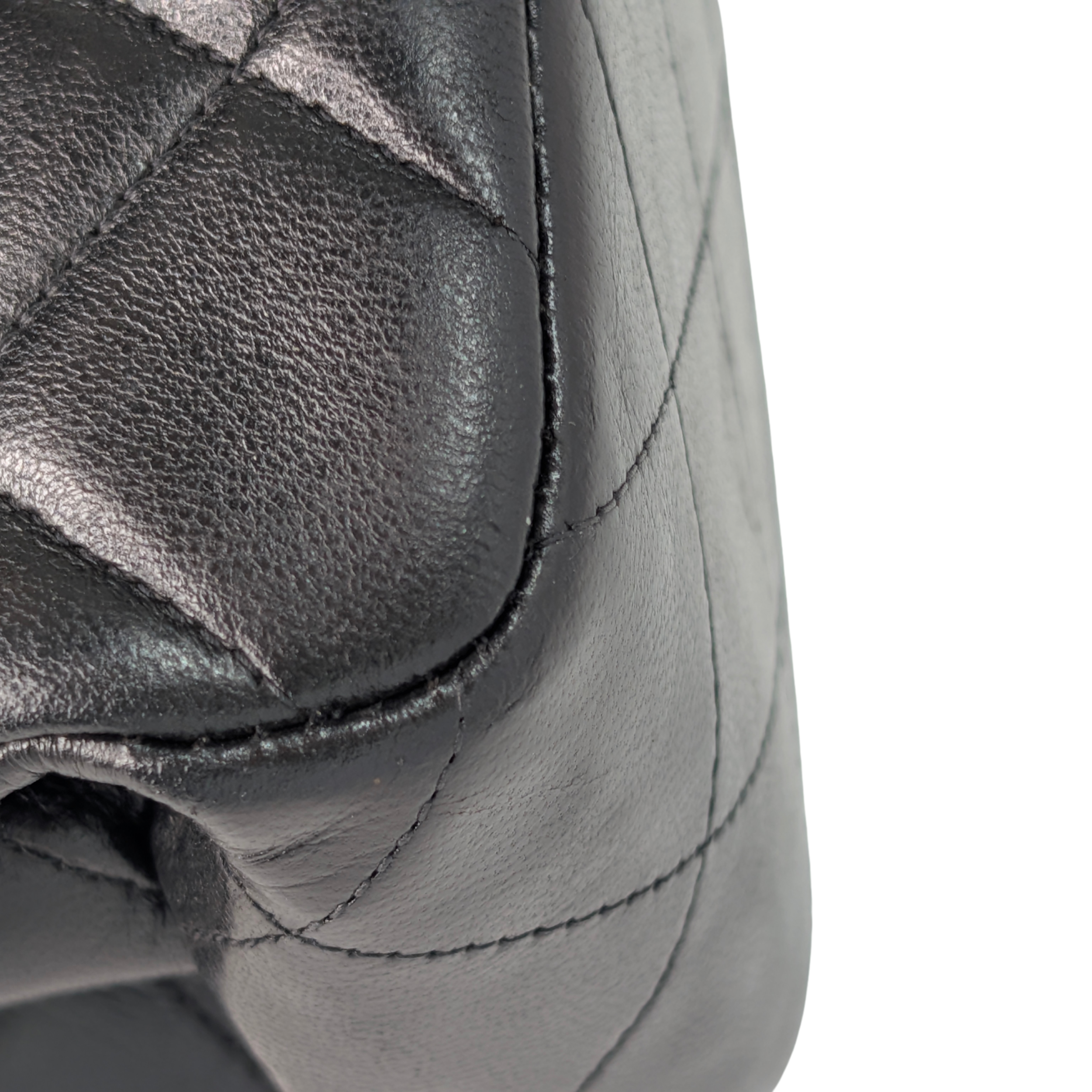 Chanel Lambskin Vintage Double Sided Classic Flap Handbag Black