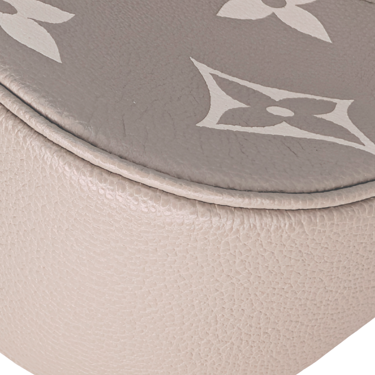 Louis Vuitton Bagatelle Monogram empreinte Leather Bicolor Grey/Crème Beige