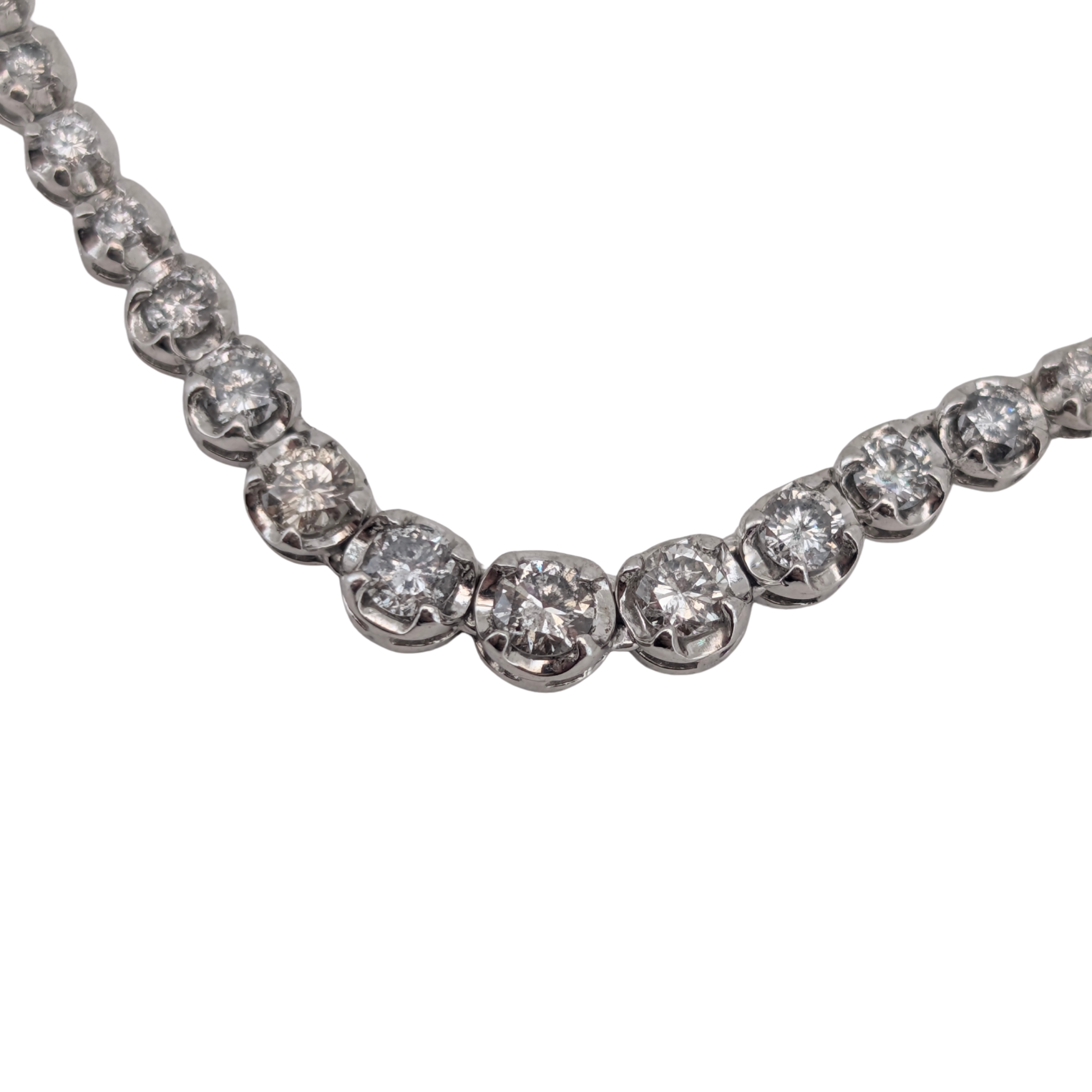 3.00Ct Natural Diamond Tennis Necklace In Platinum